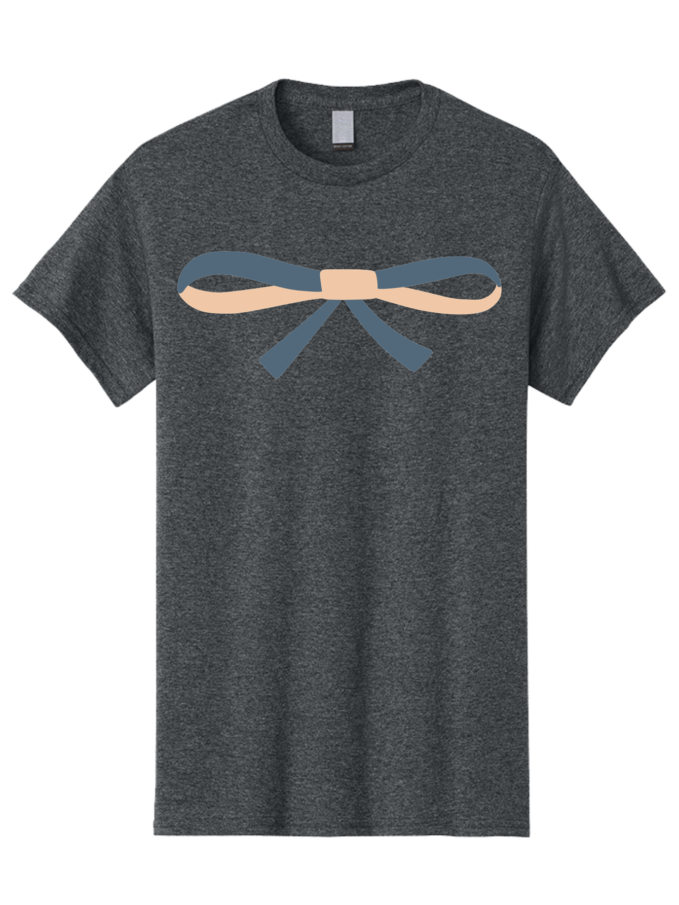 Blue-And-Beige-Bow Men'S Graphic Tee, 100% Cotton, Comfortable Casual Summer Wear, Machine Washable, Gift Wrapping, Decorative Ribbon, Bow Tie, Gift Decoration, Elegant Design, Stylish Presentation, Grey And Beige Ribbon Aac002