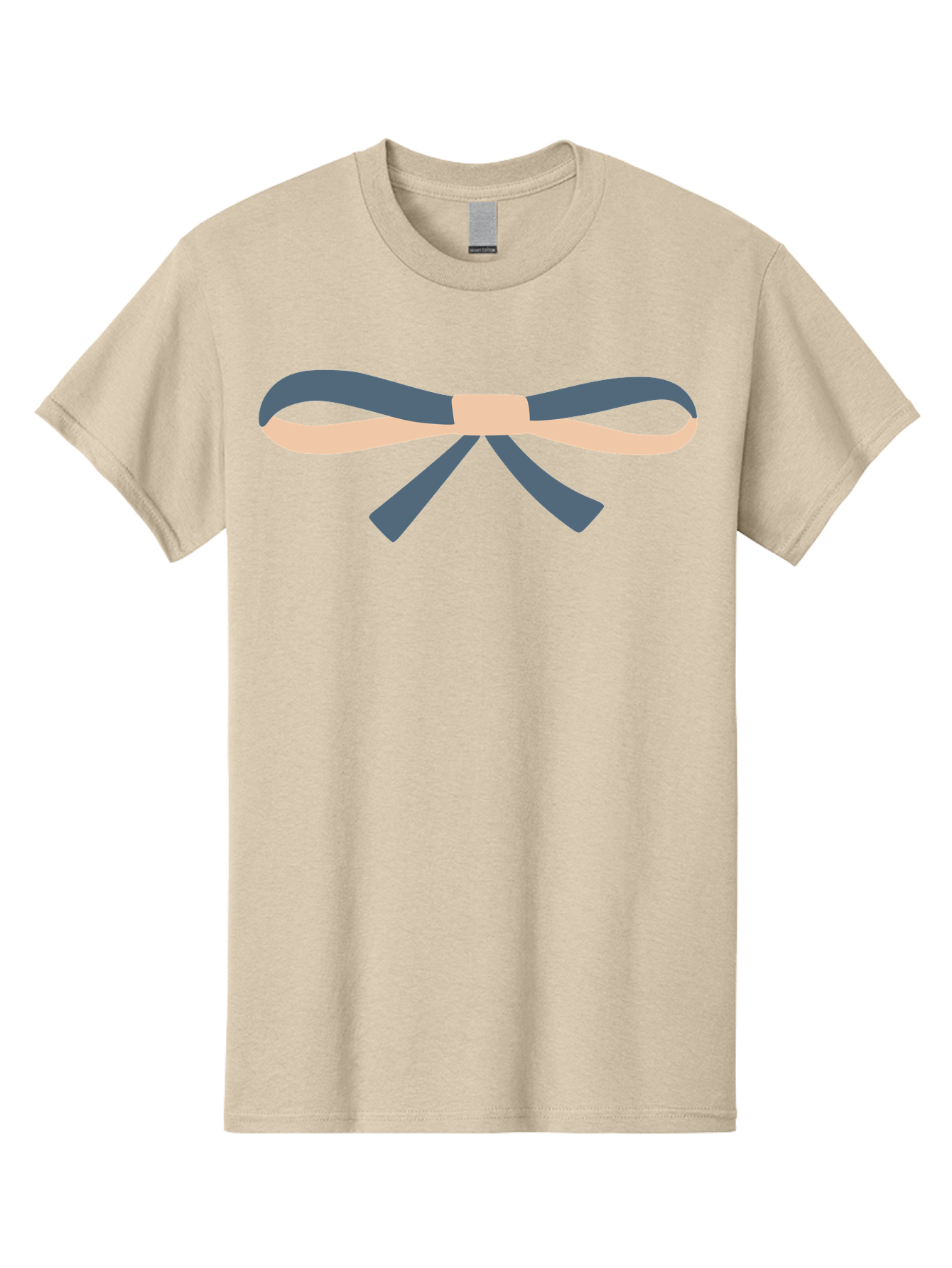 Blue-And-Beige-Bow Men'S Graphic Tee, 100% Cotton, Comfortable Casual Summer Wear, Machine Washable, Gift Wrapping, Decorative Ribbon, Bow Tie, Gift Decoration, Elegant Design, Stylish Presentation, Grey And Beige Ribbon Aac002