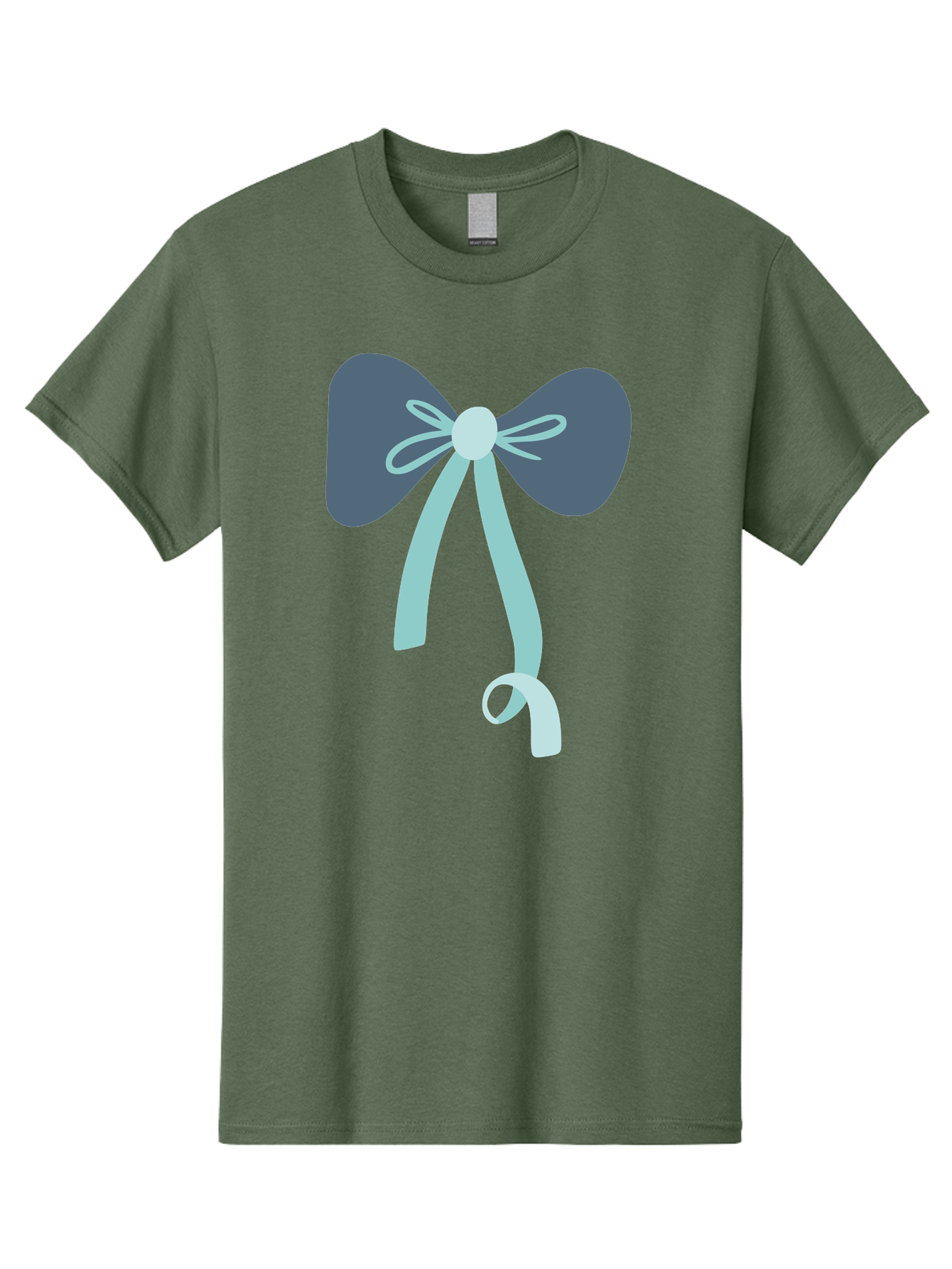 Bow-Ribbon Men'S Graphic Tee, 100% Cotton, Comfortable Casual Summer Wear, Machine Washable, Grey Bow, Blue Ribbon, Decorative Bow, Elegant Design, Stylish Accessory, Fashion Embellishment, Gift Wrapping, Party Decoration Aac004