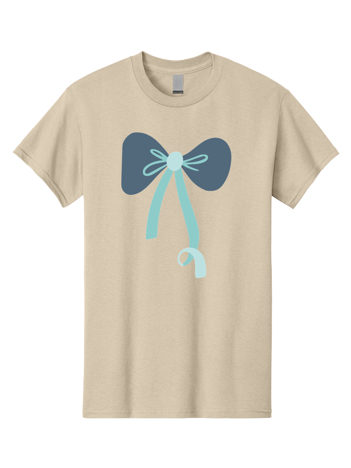 Bow-Ribbon Men'S Graphic Tee, 100% Cotton, Comfortable Casual Summer Wear, Machine Washable, Grey Bow, Blue Ribbon, Decorative Bow, Elegant Design, Stylish Accessory, Fashion Embellishment, Gift Wrapping, Party Decoration Aac004