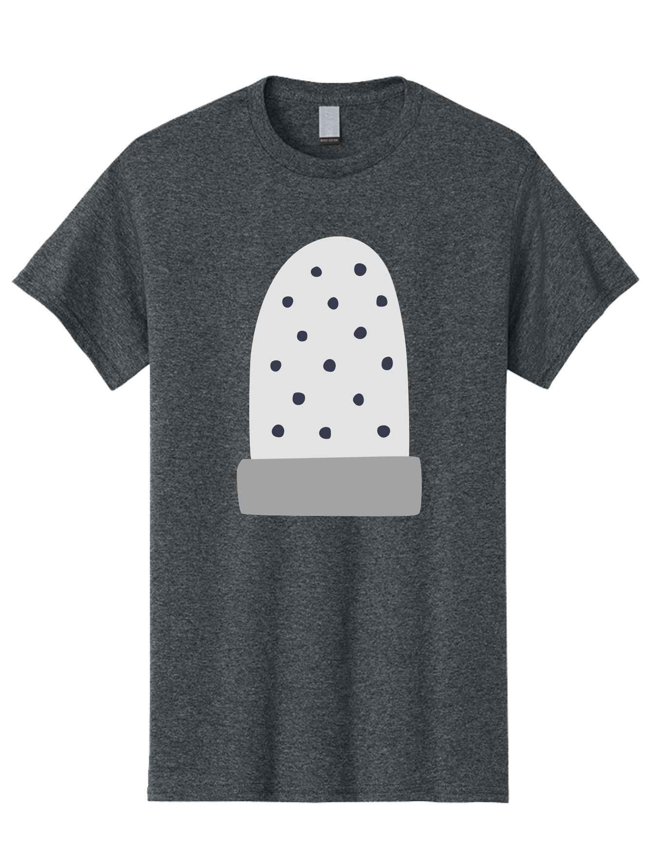 Cactus Men'S Graphic Tee, 100% Cotton, Comfortable Casual Summer Wear, Machine Washable, Cactus Plant, Potted Cactus, White Cactus, Black Dots, Simple Design, Modern Art, Minimalist Style, Abstract Shape, Decorative Element, Aac006