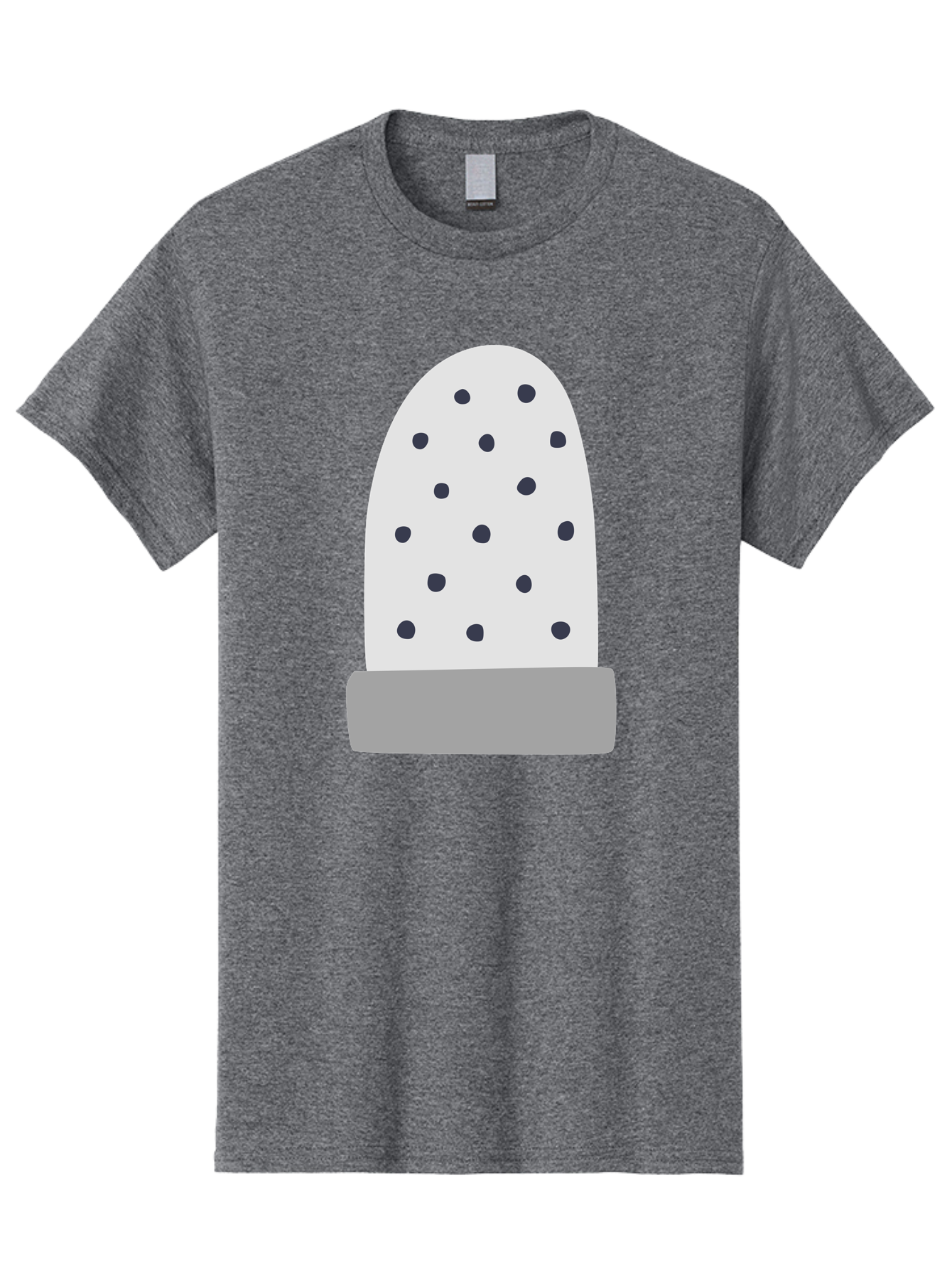 Cactus Men'S Graphic Tee, 100% Cotton, Comfortable Casual Summer Wear, Machine Washable, Cactus Plant, Potted Cactus, White Cactus, Black Dots, Simple Design, Modern Art, Minimalist Style, Abstract Shape, Decorative Element, Aac006