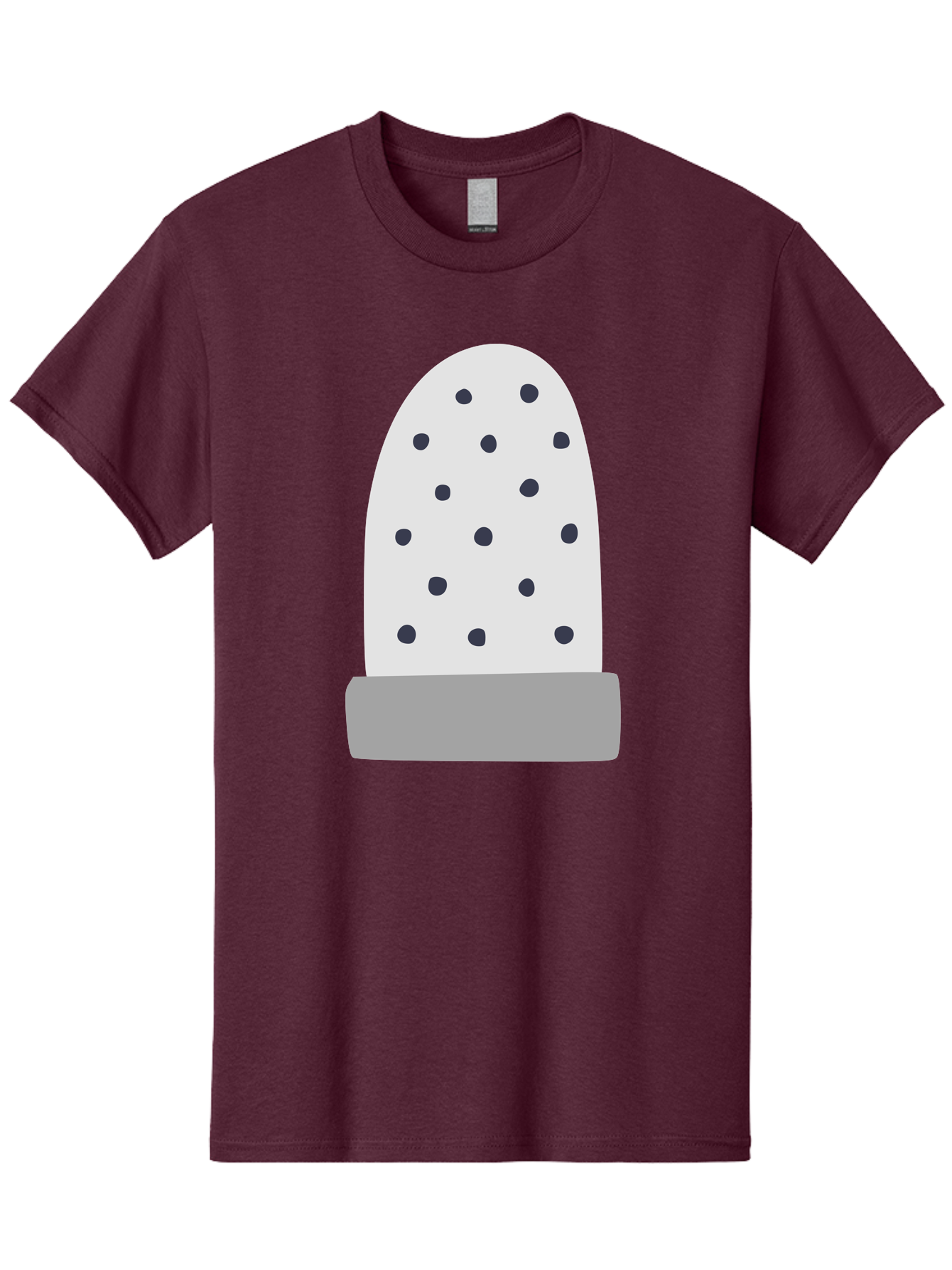 Cactus Men'S Graphic Tee, 100% Cotton, Comfortable Casual Summer Wear, Machine Washable, Cactus Plant, Potted Cactus, White Cactus, Black Dots, Simple Design, Modern Art, Minimalist Style, Abstract Shape, Decorative Element, Aac006