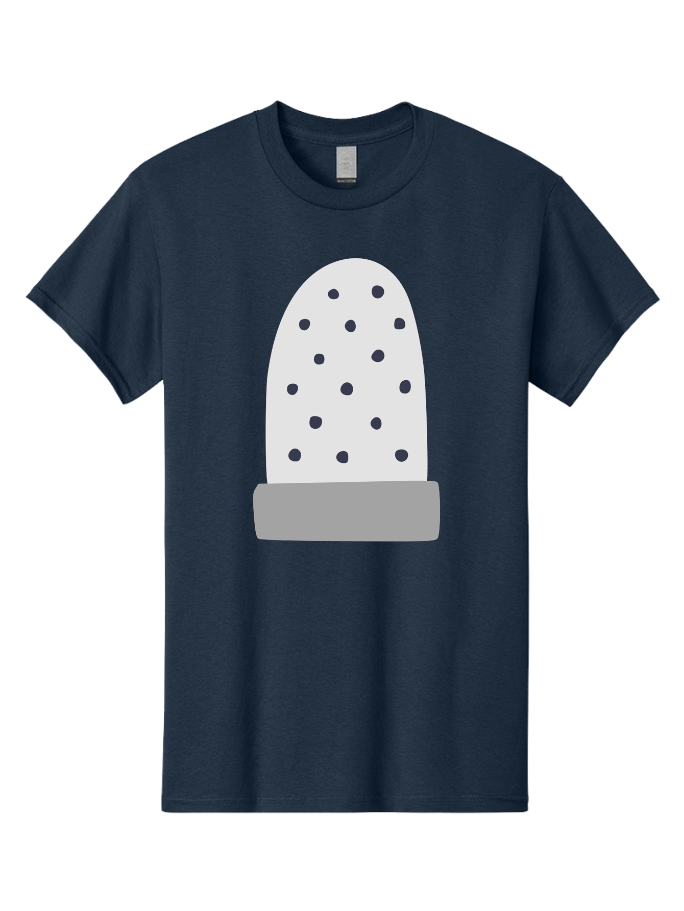 Cactus Men'S Graphic Tee, 100% Cotton, Comfortable Casual Summer Wear, Machine Washable, Cactus Plant, Potted Cactus, White Cactus, Black Dots, Simple Design, Modern Art, Minimalist Style, Abstract Shape, Decorative Element, Aac006