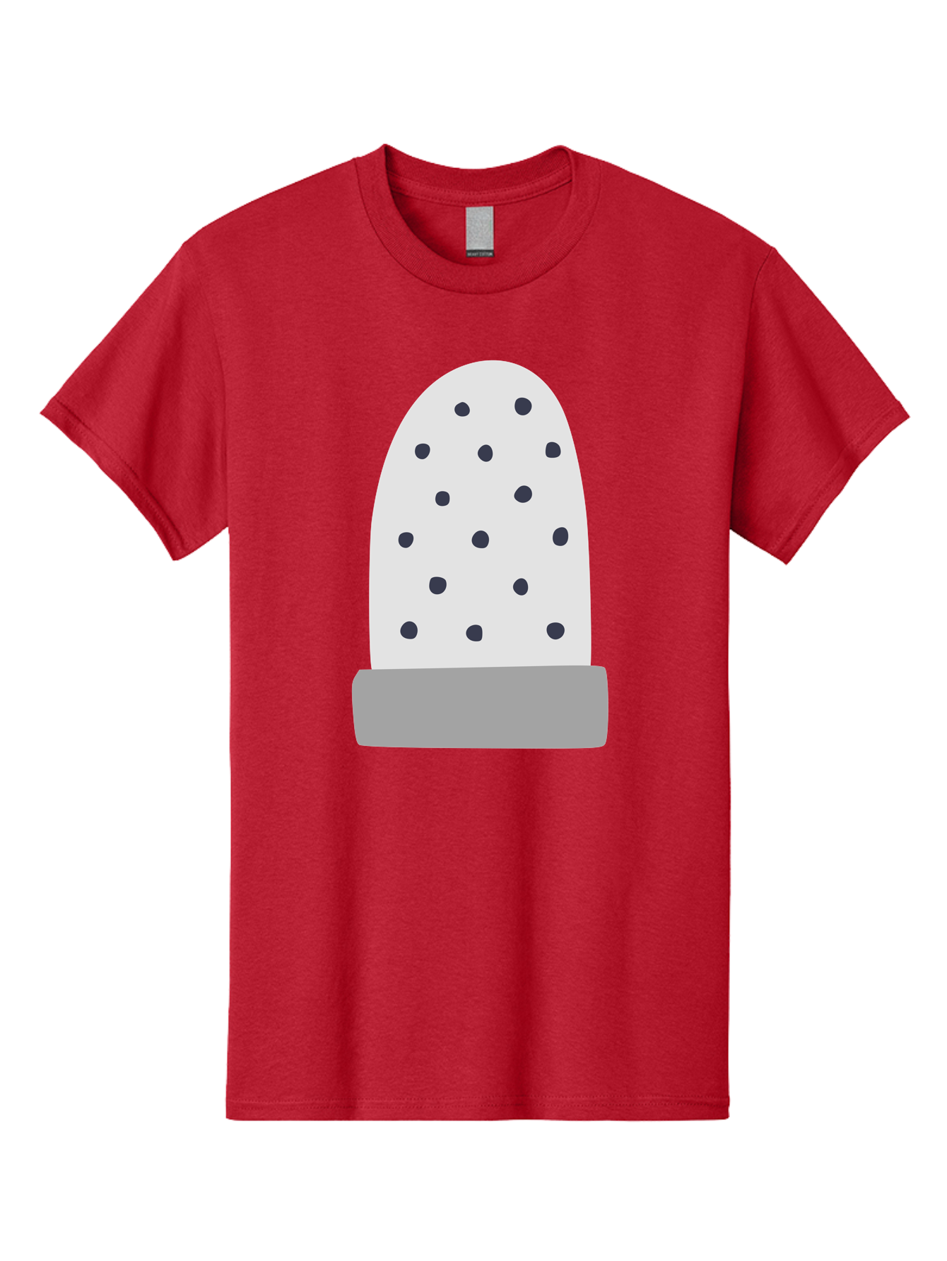 Cactus Men'S Graphic Tee, 100% Cotton, Comfortable Casual Summer Wear, Machine Washable, Cactus Plant, Potted Cactus, White Cactus, Black Dots, Simple Design, Modern Art, Minimalist Style, Abstract Shape, Decorative Element, Aac006