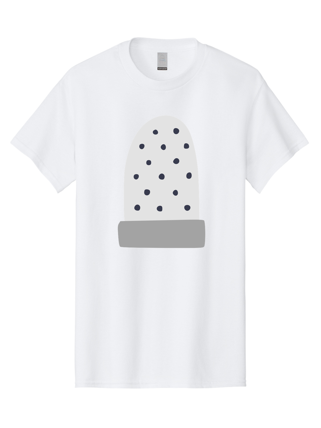 Cactus Men'S Graphic Tee, 100% Cotton, Comfortable Casual Summer Wear, Machine Washable, Cactus Plant, Potted Cactus, White Cactus, Black Dots, Simple Design, Modern Art, Minimalist Style, Abstract Shape, Decorative Element, Aac006