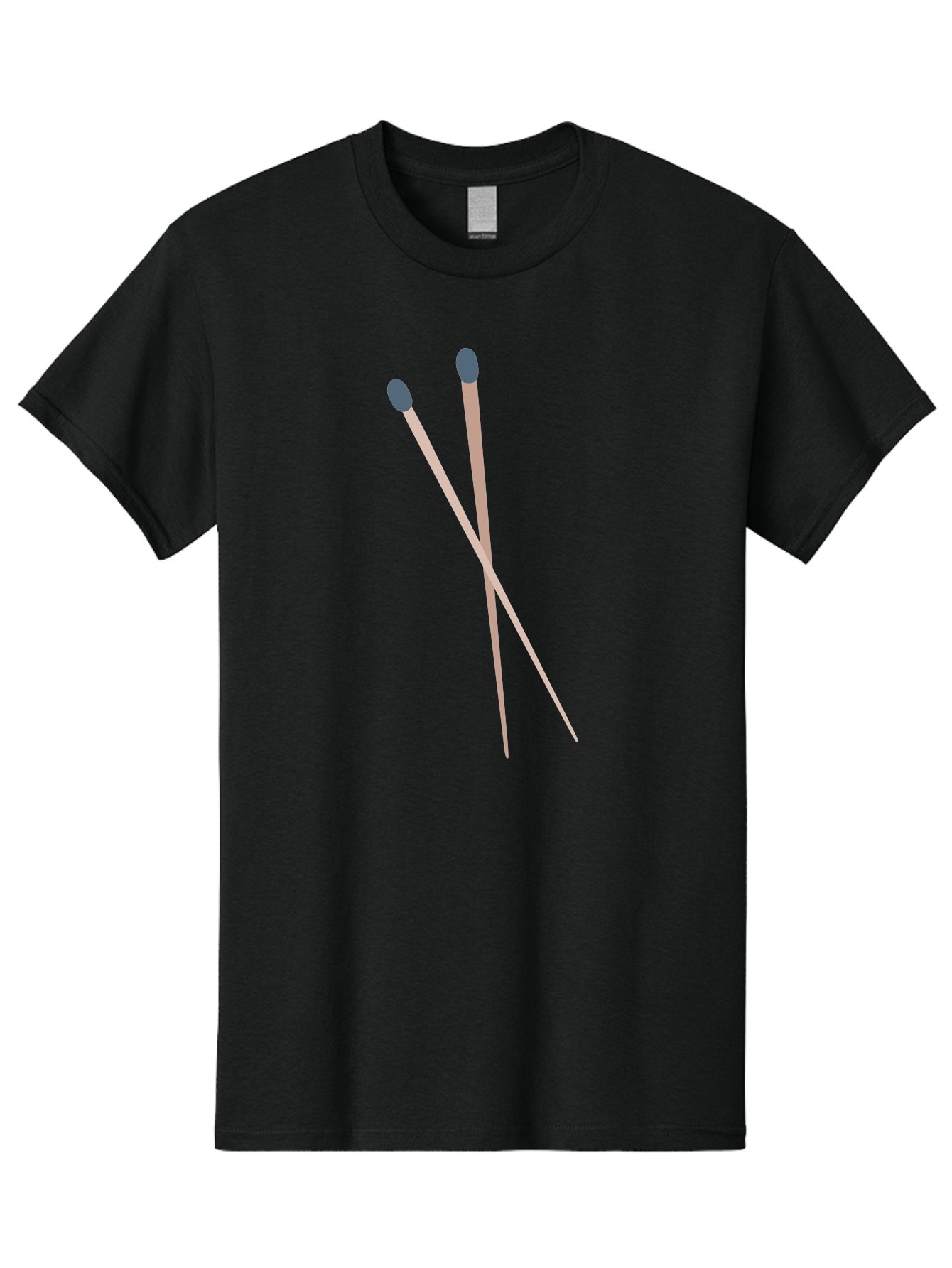 Crossed-Matches Men'S Graphic Tee, 100% Cotton, Comfortable Casual Summer Wear, Machine Washable, Crossed Matches, Matchsticks, Fire Starters, Wooden Sticks, Gray Match Heads, Simple Design, Minimalist Art, Everyday Objects, Fire Safety Aac012