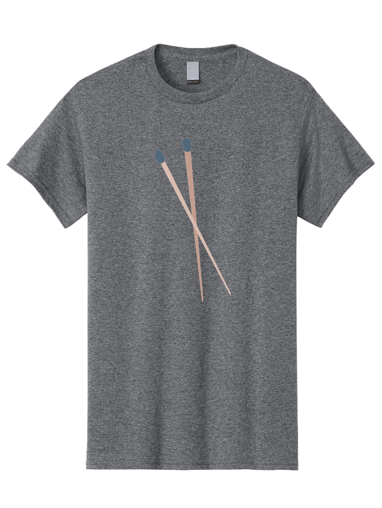 Crossed-Matches Men'S Graphic Tee, 100% Cotton, Comfortable Casual Summer Wear, Machine Washable, Crossed Matches, Matchsticks, Fire Starters, Wooden Sticks, Gray Match Heads, Simple Design, Minimalist Art, Everyday Objects, Fire Safety Aac012