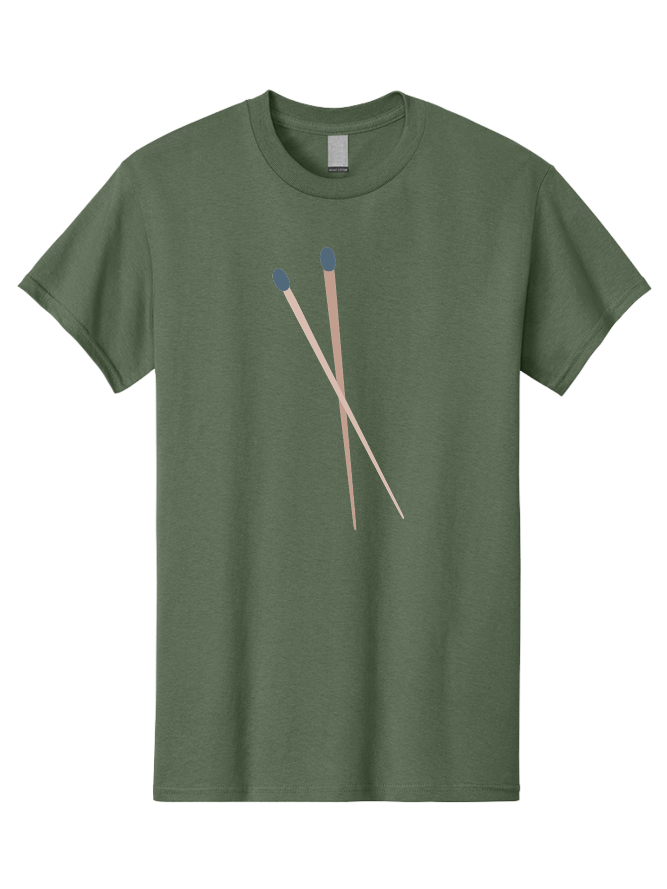 Crossed-Matches Men'S Graphic Tee, 100% Cotton, Comfortable Casual Summer Wear, Machine Washable, Crossed Matches, Matchsticks, Fire Starters, Wooden Sticks, Gray Match Heads, Simple Design, Minimalist Art, Everyday Objects, Fire Safety Aac012