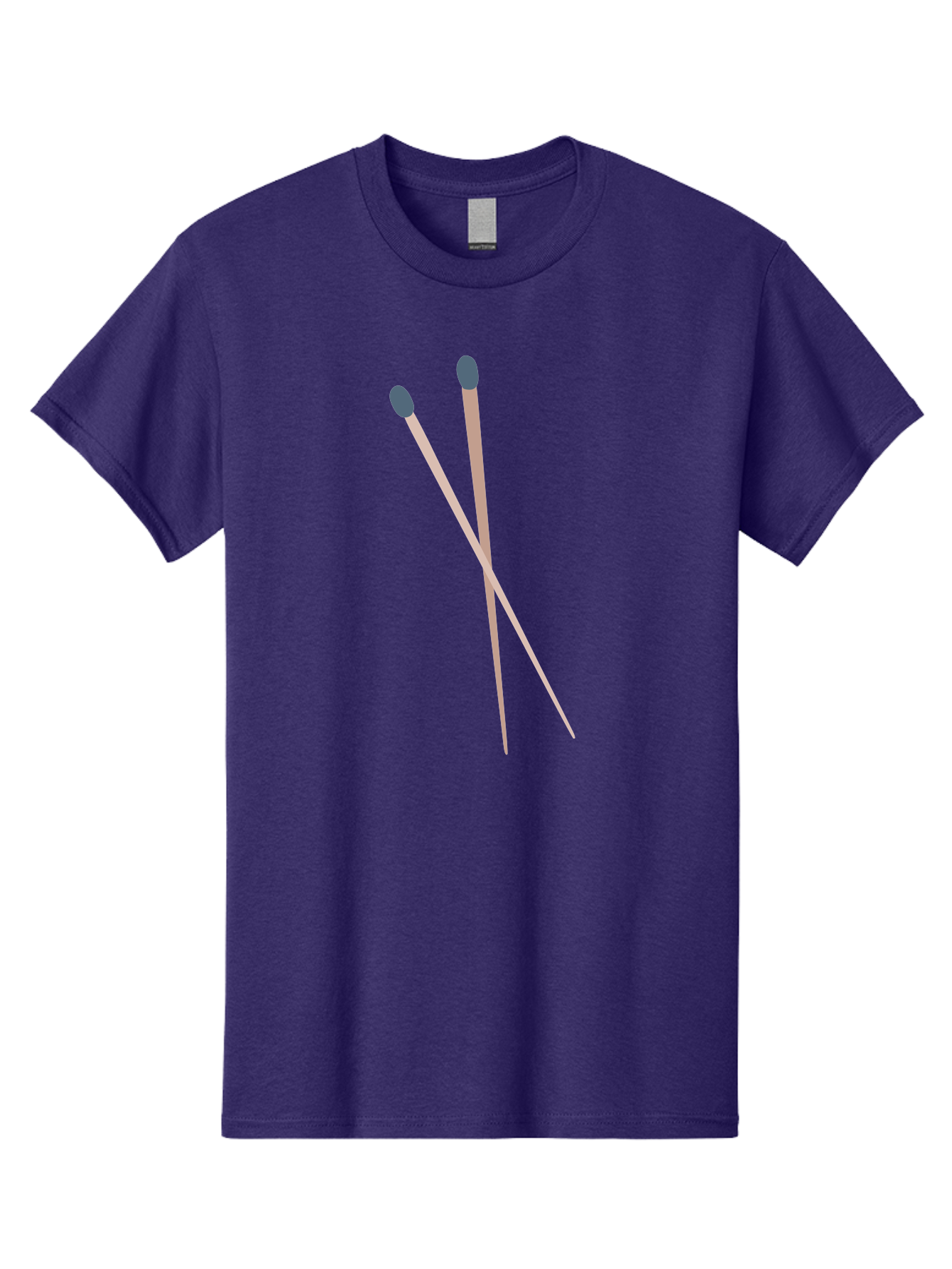 Crossed-Matches Men'S Graphic Tee, 100% Cotton, Comfortable Casual Summer Wear, Machine Washable, Crossed Matches, Matchsticks, Fire Starters, Wooden Sticks, Gray Match Heads, Simple Design, Minimalist Art, Everyday Objects, Fire Safety Aac012