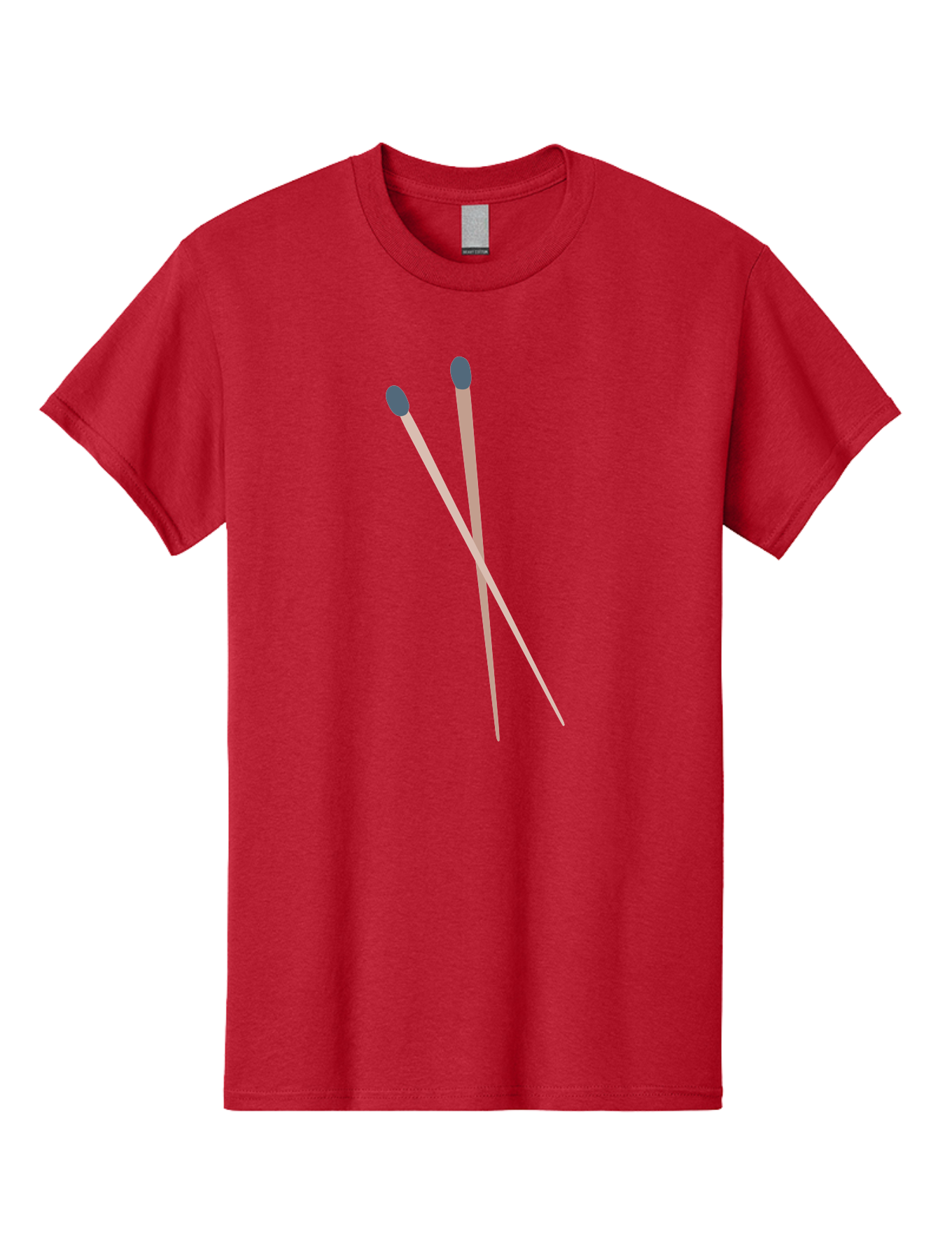 Crossed-Matches Men'S Graphic Tee, 100% Cotton, Comfortable Casual Summer Wear, Machine Washable, Crossed Matches, Matchsticks, Fire Starters, Wooden Sticks, Gray Match Heads, Simple Design, Minimalist Art, Everyday Objects, Fire Safety Aac012
