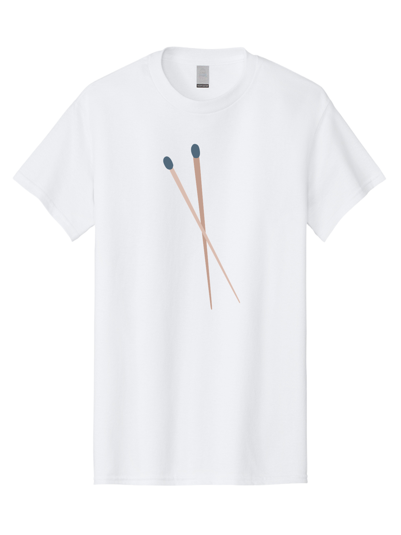 Crossed-Matches Men'S Graphic Tee, 100% Cotton, Comfortable Casual Summer Wear, Machine Washable, Crossed Matches, Matchsticks, Fire Starters, Wooden Sticks, Gray Match Heads, Simple Design, Minimalist Art, Everyday Objects, Fire Safety Aac012