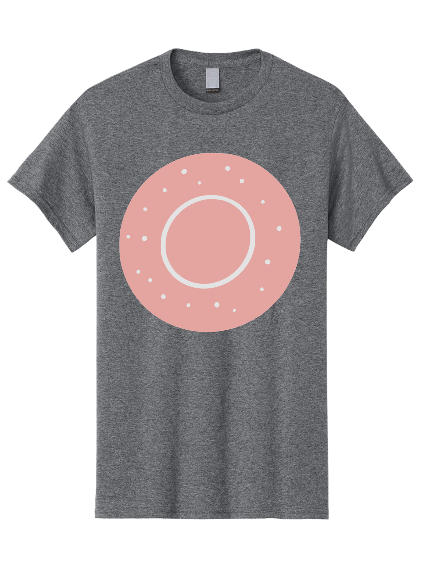 Donut Men'S Graphic Tee, 100% Cotton, Comfortable Casual Summer Wear, Machine Washable, Pink Donut, White Sprinkles, Sweet Treat, Tasty Pastry, Dessert Food, Baked Good, Ring Shaped, Food Illustration, Cute Design Aac019