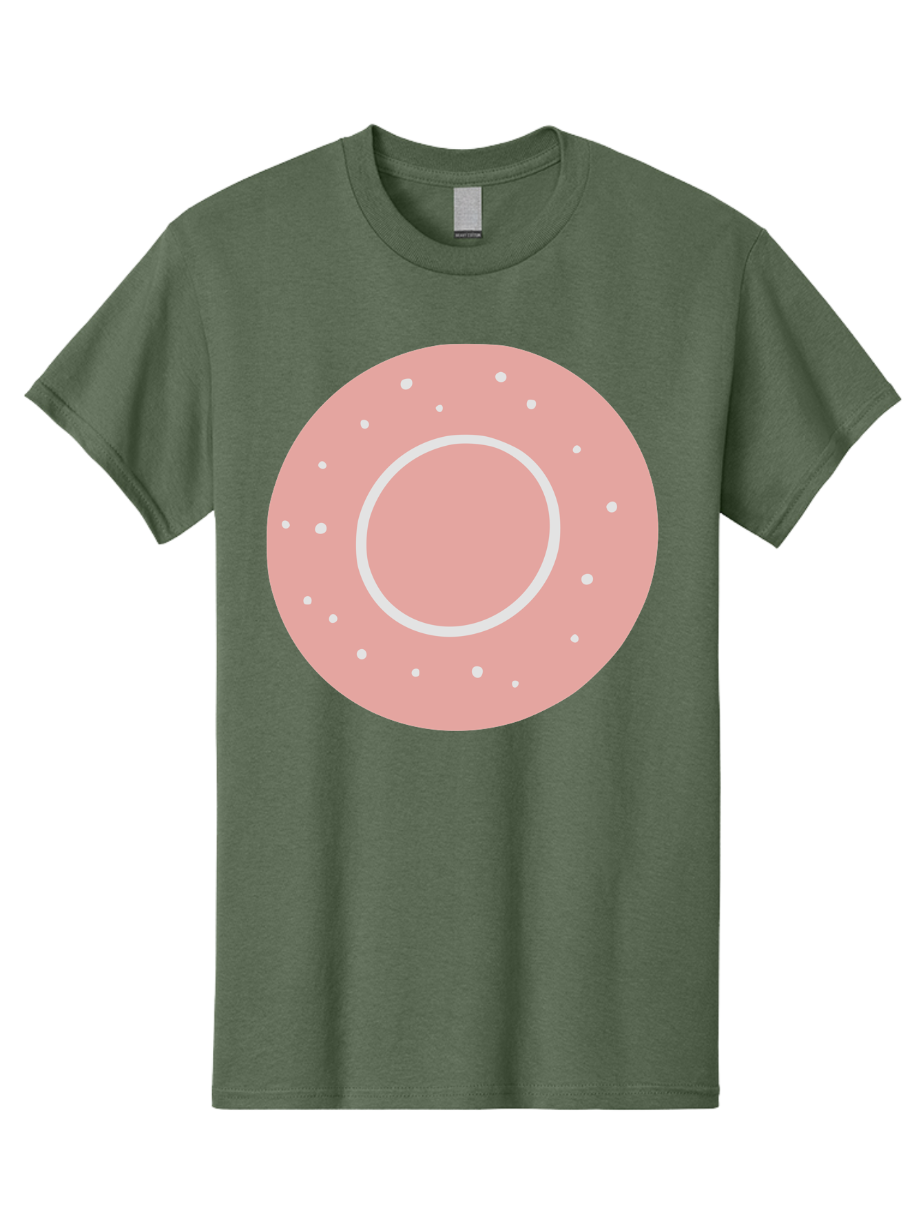 Donut Men'S Graphic Tee, 100% Cotton, Comfortable Casual Summer Wear, Machine Washable, Pink Donut, White Sprinkles, Sweet Treat, Tasty Pastry, Dessert Food, Baked Good, Ring Shaped, Food Illustration, Cute Design Aac019