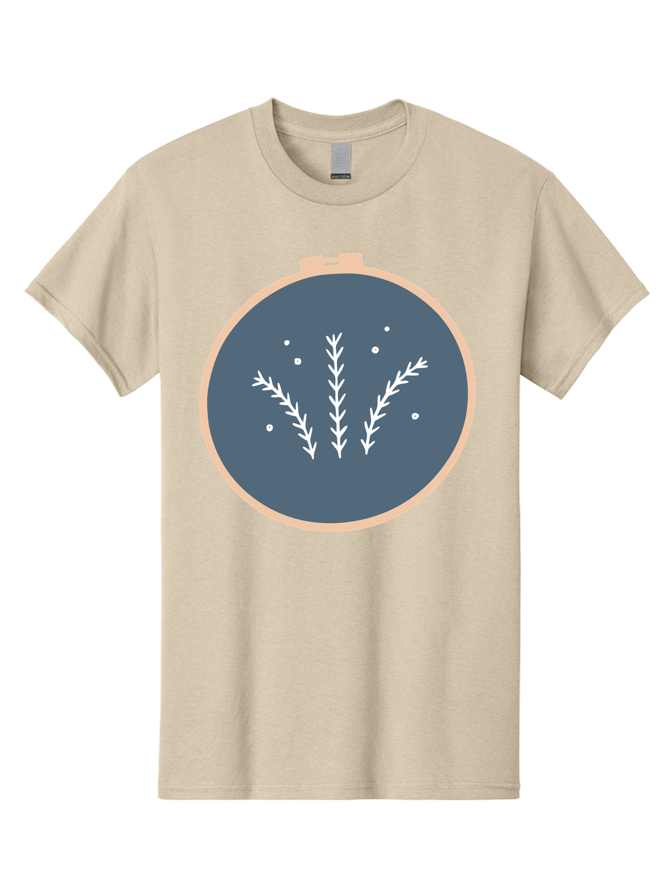 Embroidery-Hoop-1 Men'S Graphic Tee, 100% Cotton, Comfortable Casual Summer Wear, Machine Washable, Embroidery Hoop, White Branches, Gray Fabric, Stitching Pattern, Embroidery Design, Needlework, Handmade Craft, Decorative Art Aac026