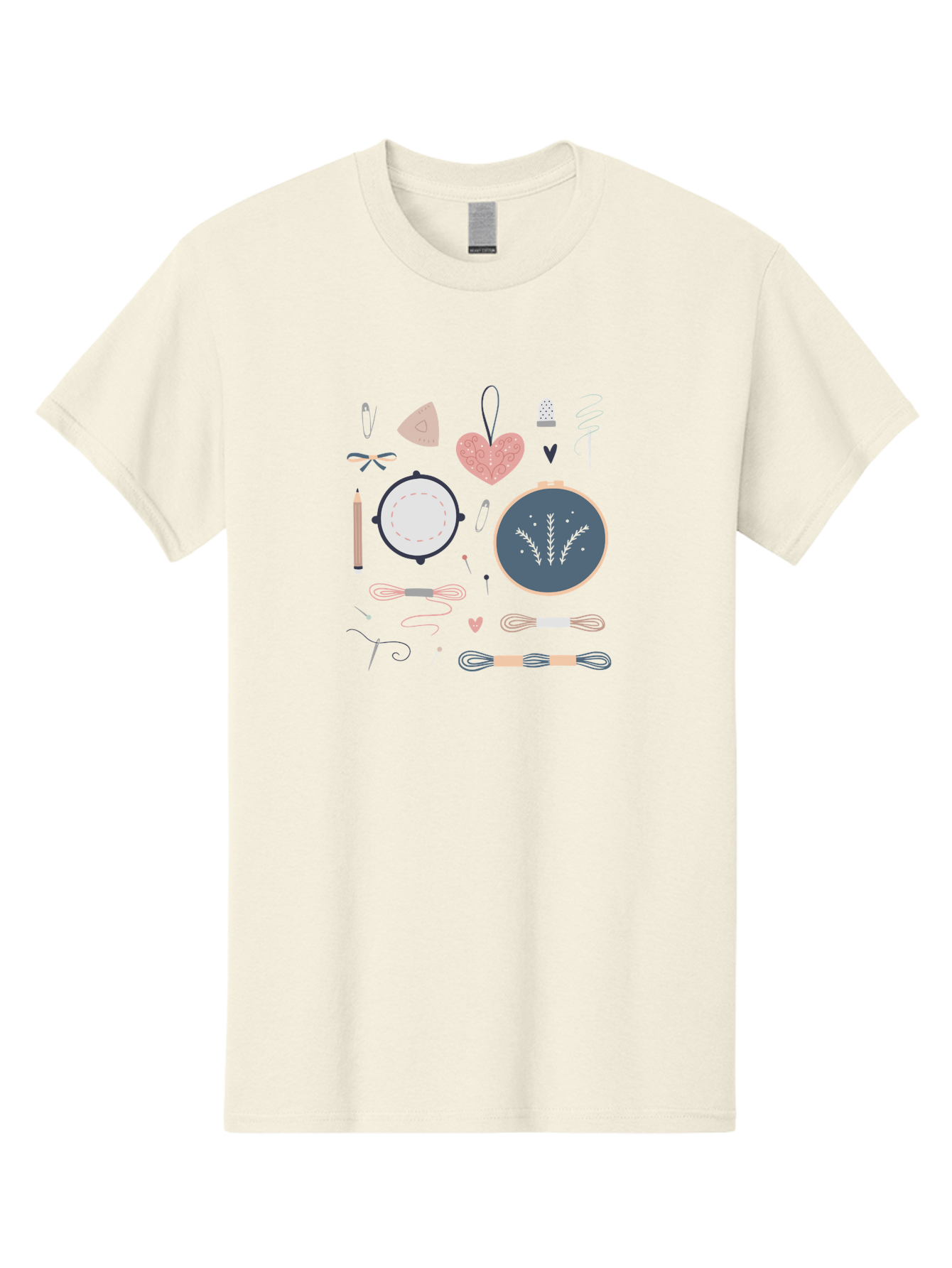 Embroidery-Kit Men'S Graphic Tee, 100% Cotton, Comfortable Casual Summer Wear, Machine Washable, Embroidery Kit, Sewing Supplies, Crafting Tools, Needlework Accessories, Embroidery Hoop, Threads, Needle, Sewing Notions, Craft Embroidery, Aac029