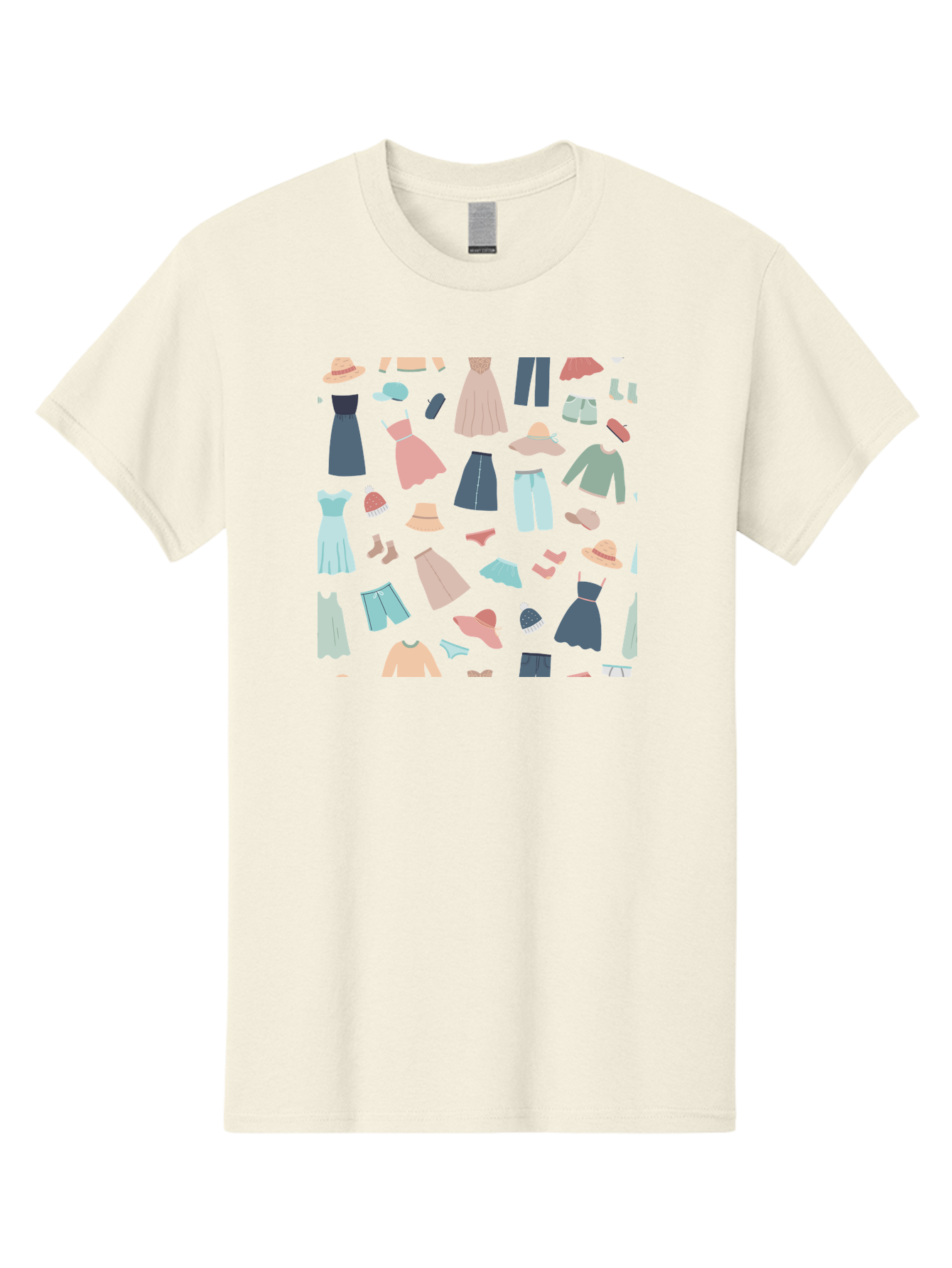 Fashion-Clothing Men'S Graphic Tee, 100% Cotton, Comfortable Casual Summer Wear, Machine Washable, Assorted Clothing Items, Pastel Colors, Fashion Accessories, Hats, Dresses, Tops, Pants, Shorts, Shoes, Casual Wear, Relaxed Fit, Aac031