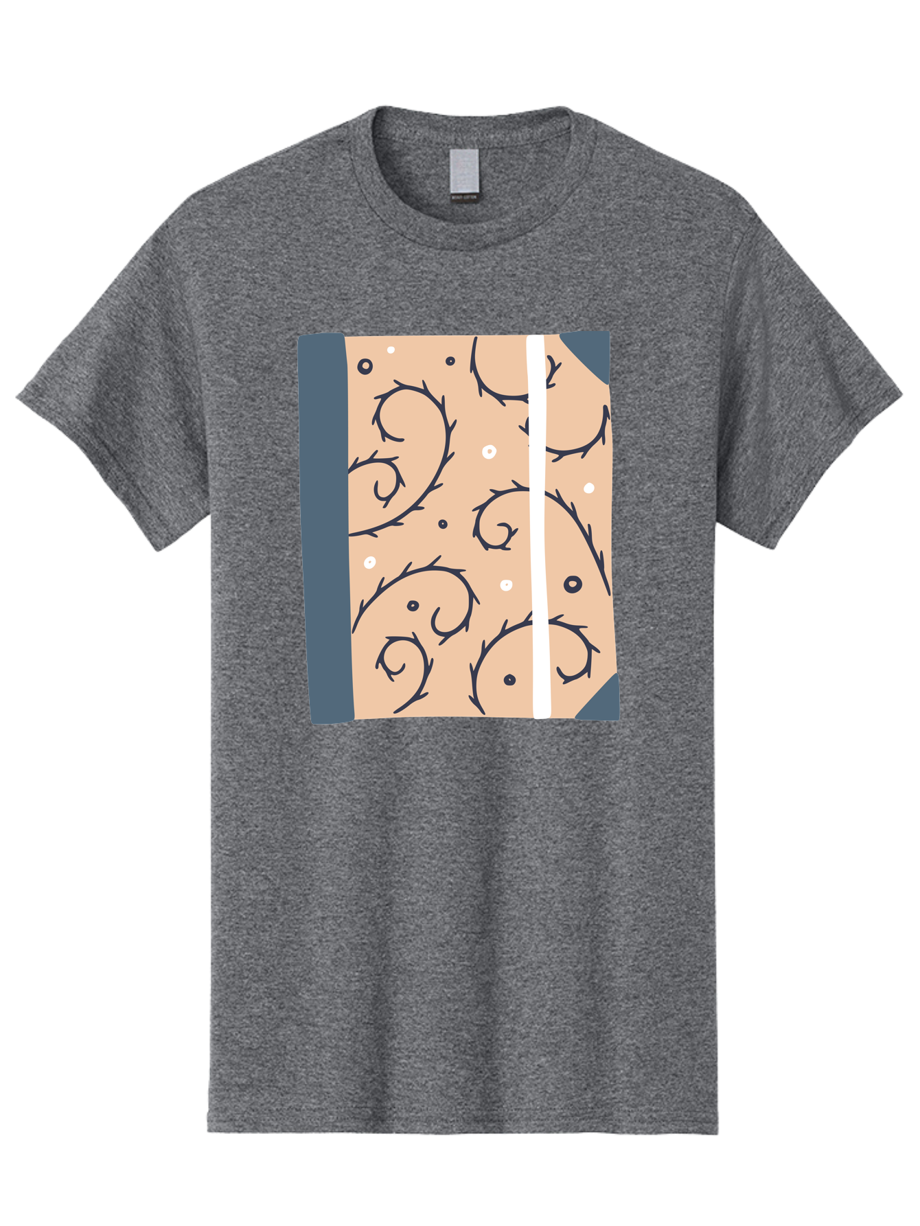 Fish-Pattern-Book Men'S Graphic Tee, 100% Cotton, Comfortable Casual Summer Wear, Machine Washable, Notebook, Journal, Fish Pattern, Peach Background, Blue Binding, Creative Design, Stationery, School Supplies, Organization Tools, Writing Pad, Aac032