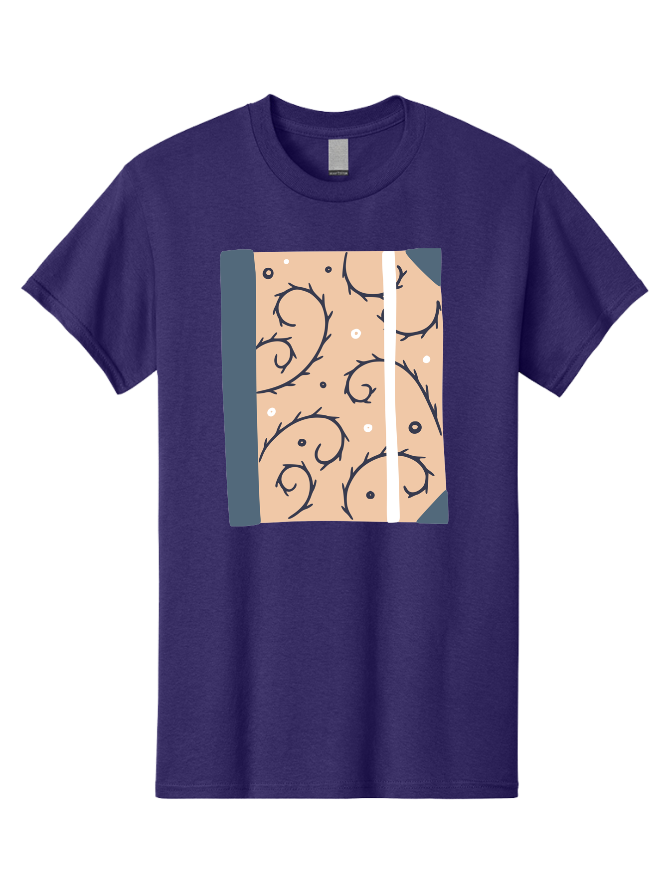 Fish-Pattern-Book Men'S Graphic Tee, 100% Cotton, Comfortable Casual Summer Wear, Machine Washable, Notebook, Journal, Fish Pattern, Peach Background, Blue Binding, Creative Design, Stationery, School Supplies, Organization Tools, Writing Pad, Aac032