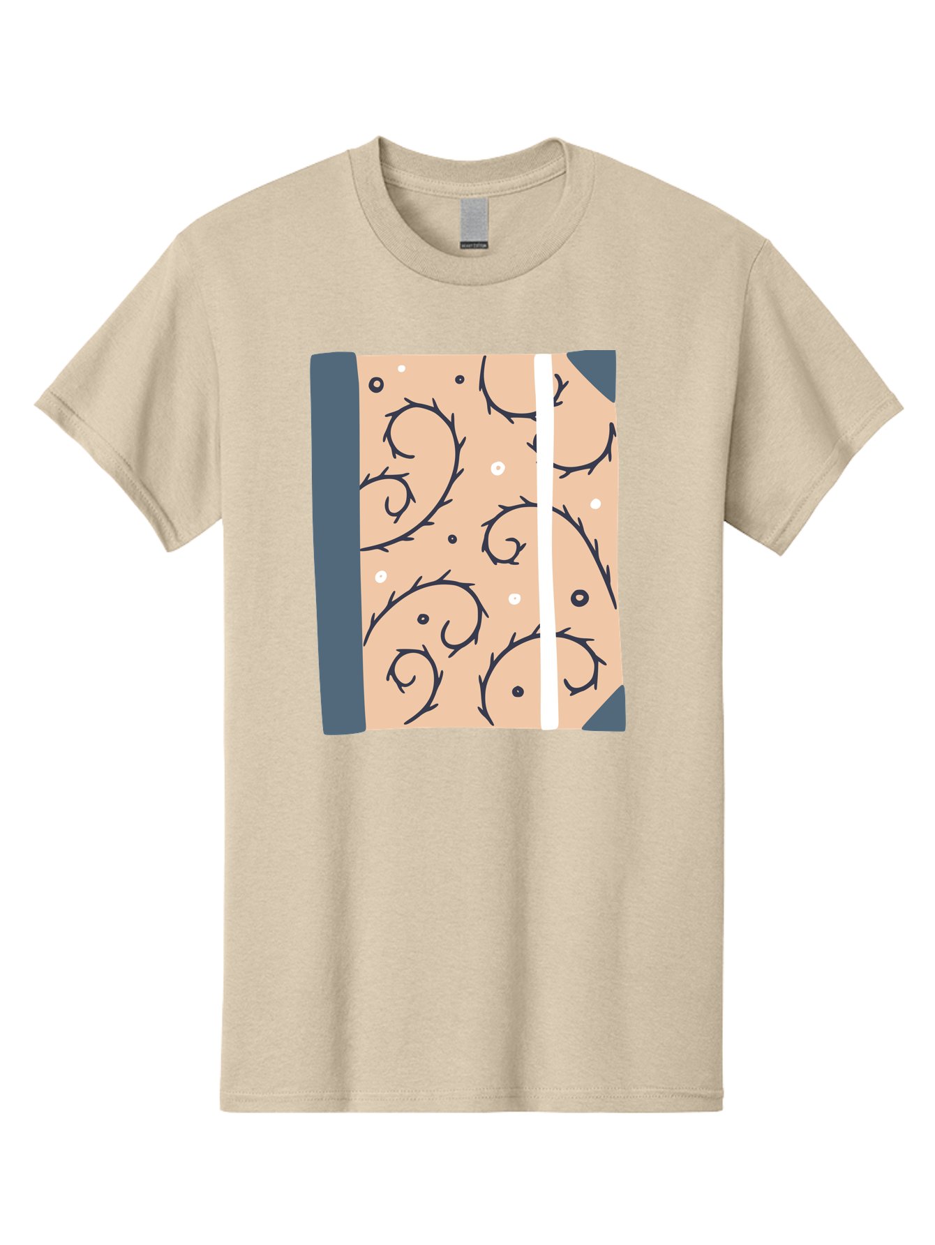 Fish-Pattern-Book Men'S Graphic Tee, 100% Cotton, Comfortable Casual Summer Wear, Machine Washable, Notebook, Journal, Fish Pattern, Peach Background, Blue Binding, Creative Design, Stationery, School Supplies, Organization Tools, Writing Pad, Aac032