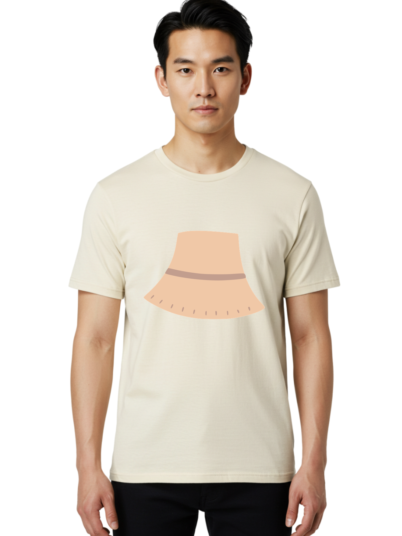 Floppy-Sun-Hat Men'S Graphic Tee, 100% Cotton, Comfortable Casual Summer Wear, Machine Washable, Floppy Hat, Wide Brim, Beige Color, Fashion Accessory, Summer Hat, Sun Protection, Stylish Hat, Casual Wear Aac035