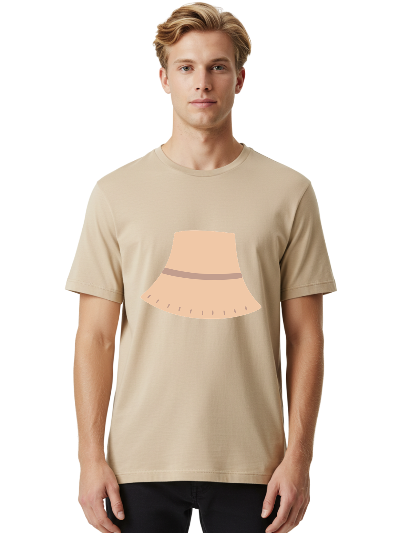Floppy-Sun-Hat Men'S Graphic Tee, 100% Cotton, Comfortable Casual Summer Wear, Machine Washable, Floppy Hat, Wide Brim, Beige Color, Fashion Accessory, Summer Hat, Sun Protection, Stylish Hat, Casual Wear Aac035