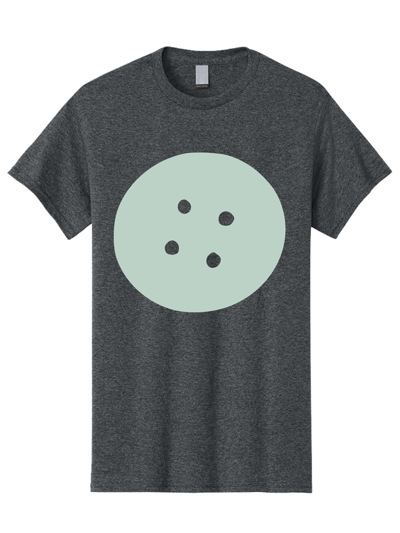 Four-Dots Men'S Graphic Tee, 100% Cotton, Comfortable Casual Summer Wear, Machine Washable, Simple Graphic, Minimalist Design, Four Green Dots, Circular Composition, Geometric Pattern, Modern Art, Abstract Shape Aac036
