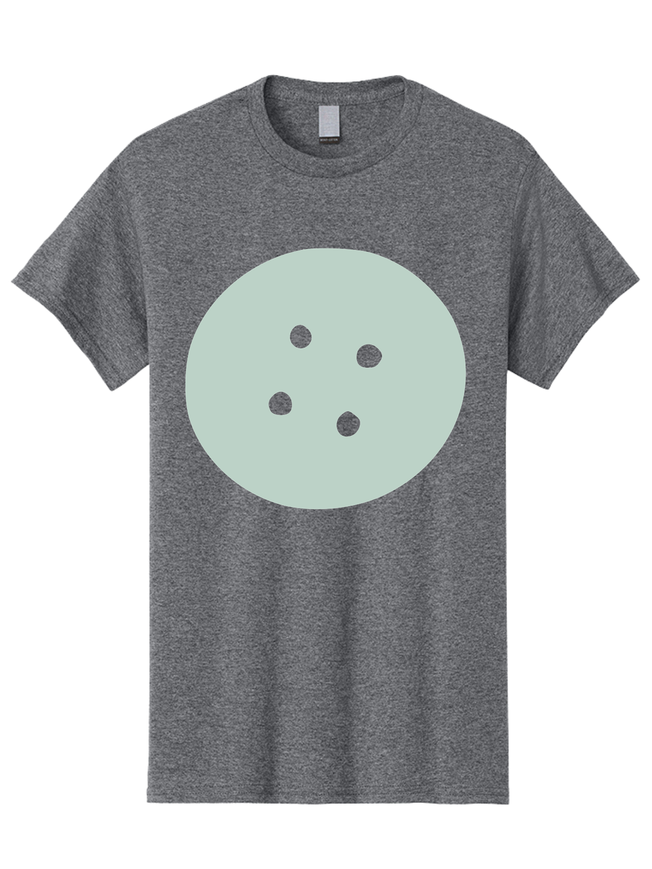 Four-Dots Men'S Graphic Tee, 100% Cotton, Comfortable Casual Summer Wear, Machine Washable, Simple Graphic, Minimalist Design, Four Green Dots, Circular Composition, Geometric Pattern, Modern Art, Abstract Shape Aac036