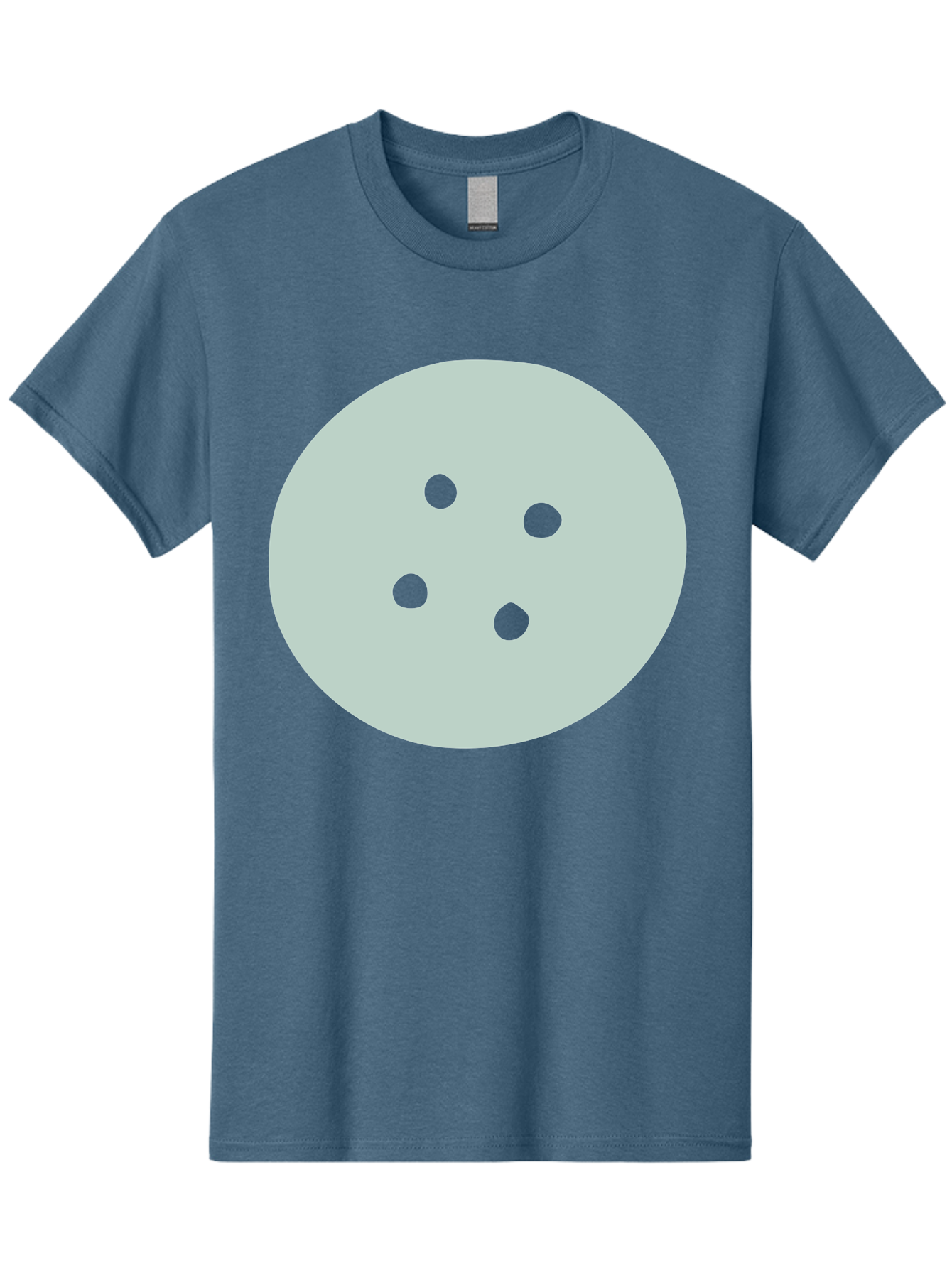 Four-Dots Men'S Graphic Tee, 100% Cotton, Comfortable Casual Summer Wear, Machine Washable, Simple Graphic, Minimalist Design, Four Green Dots, Circular Composition, Geometric Pattern, Modern Art, Abstract Shape Aac036