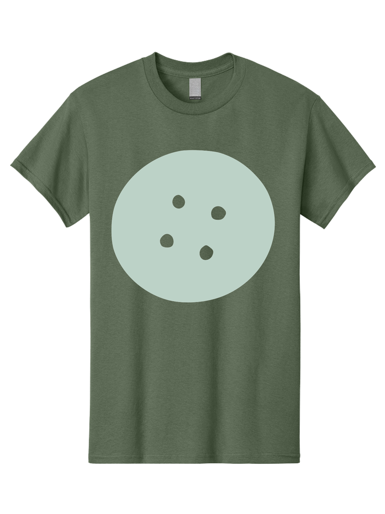 Four-Dots Men'S Graphic Tee, 100% Cotton, Comfortable Casual Summer Wear, Machine Washable, Simple Graphic, Minimalist Design, Four Green Dots, Circular Composition, Geometric Pattern, Modern Art, Abstract Shape Aac036