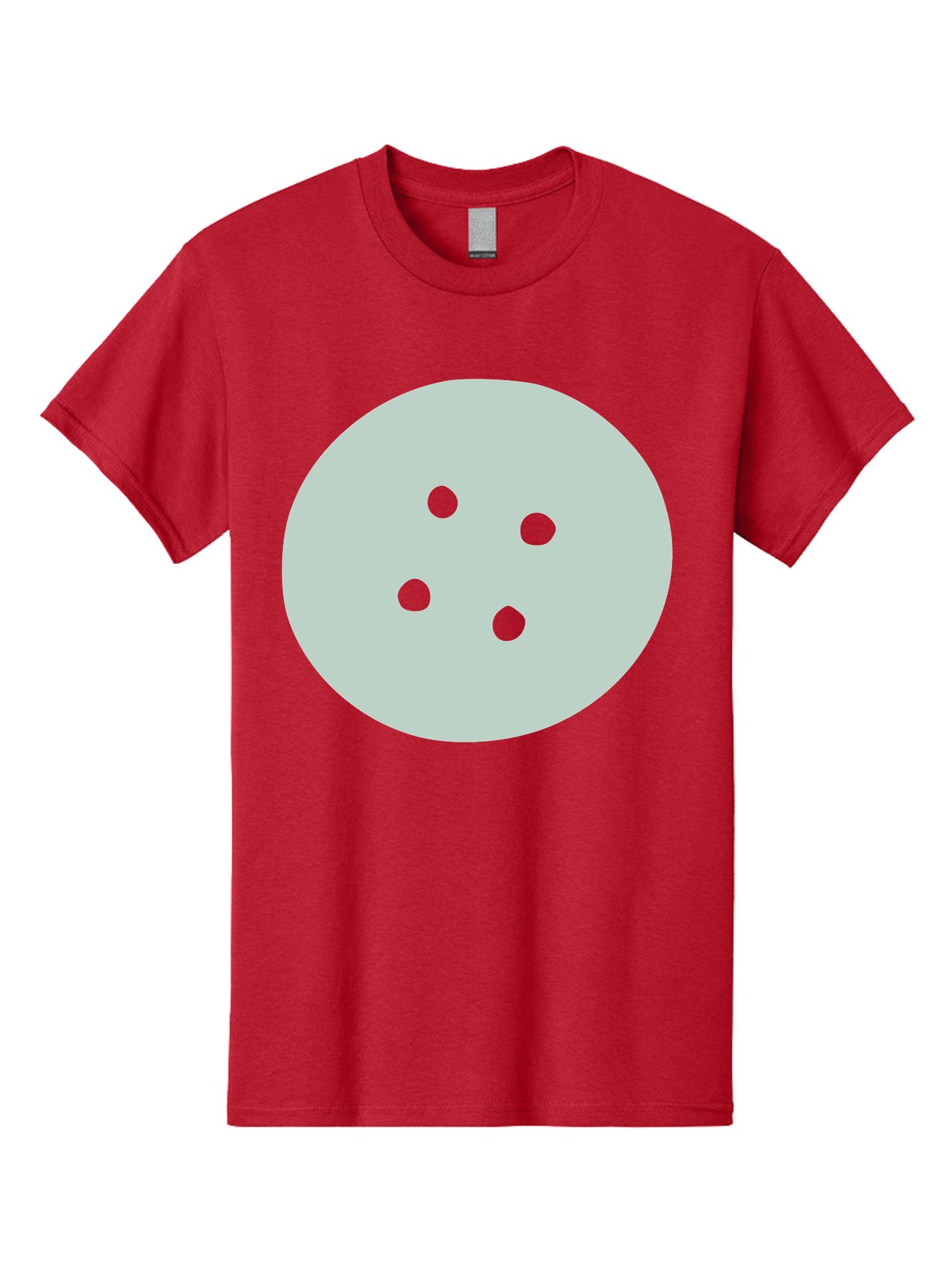 Four-Dots Men'S Graphic Tee, 100% Cotton, Comfortable Casual Summer Wear, Machine Washable, Simple Graphic, Minimalist Design, Four Green Dots, Circular Composition, Geometric Pattern, Modern Art, Abstract Shape Aac036