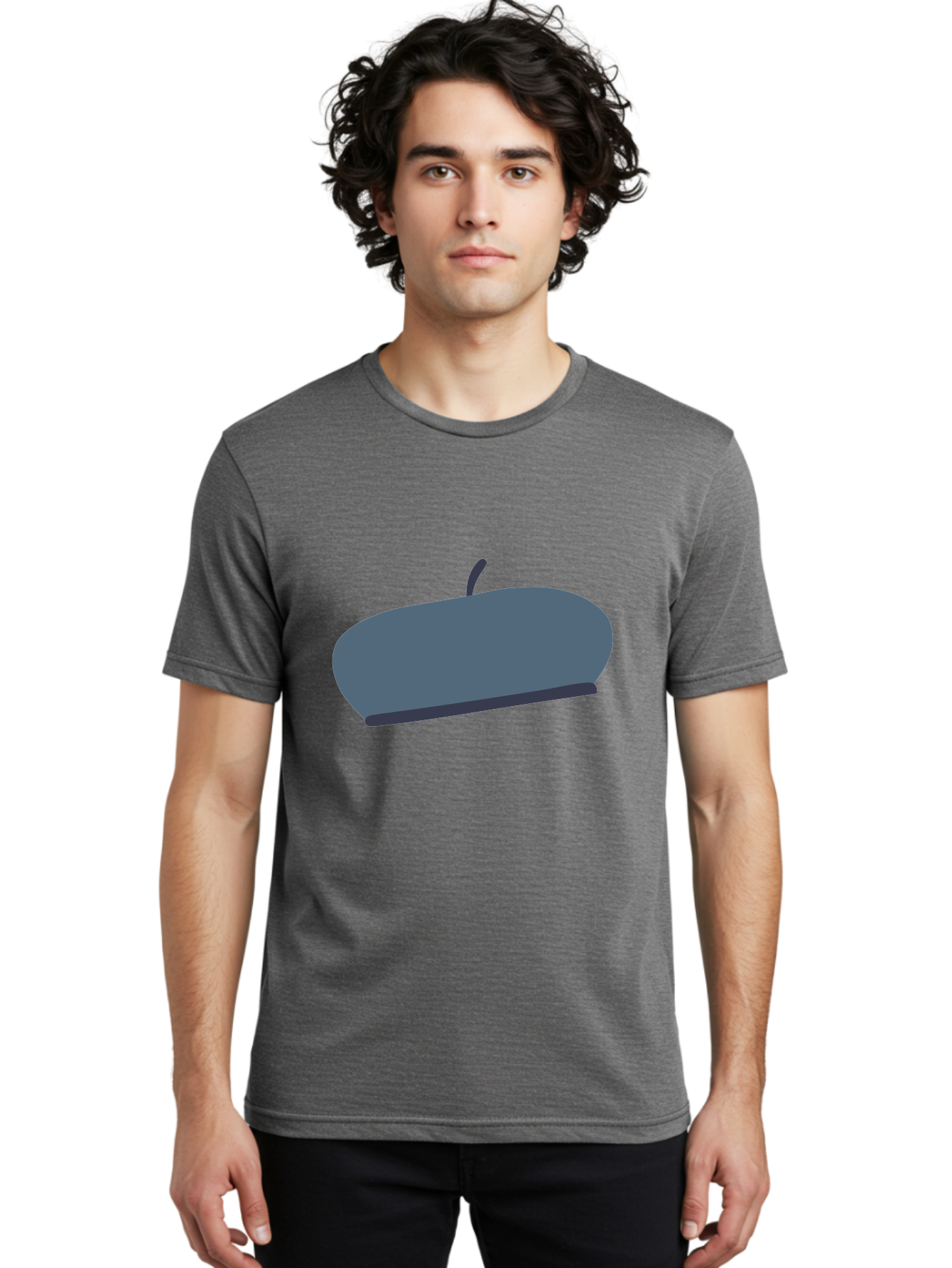 Gray-Apple Men'S Graphic Tee, 100% Cotton, Comfortable Casual Summer Wear, Machine Washable, Gray Apple, Stylized Fruit, Simple Illustration, Minimalist Design, Fruit Icon, Digital Art Aac038