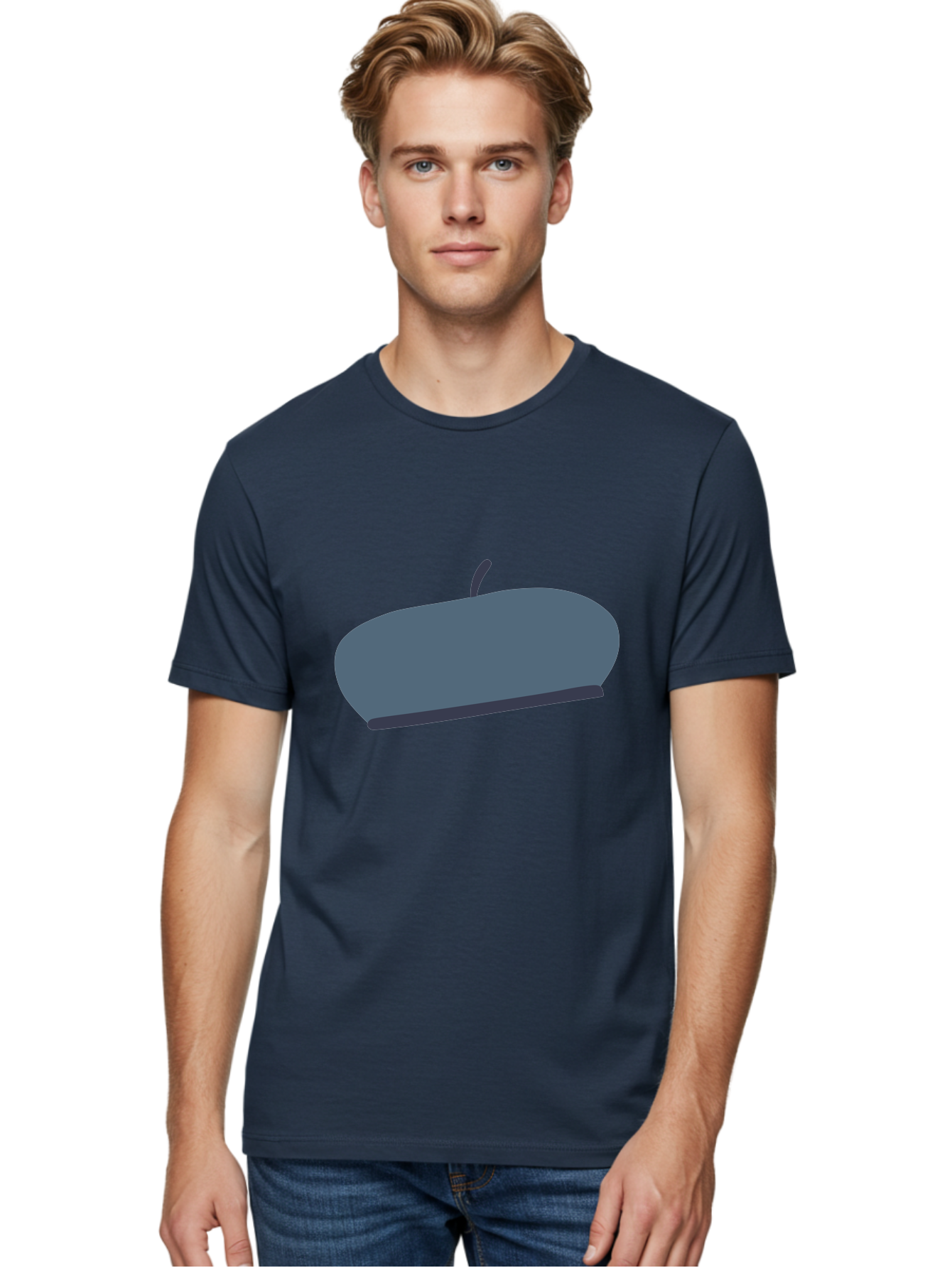 Gray-Apple Men'S Graphic Tee, 100% Cotton, Comfortable Casual Summer Wear, Machine Washable, Gray Apple, Stylized Fruit, Simple Illustration, Minimalist Design, Fruit Icon, Digital Art Aac038