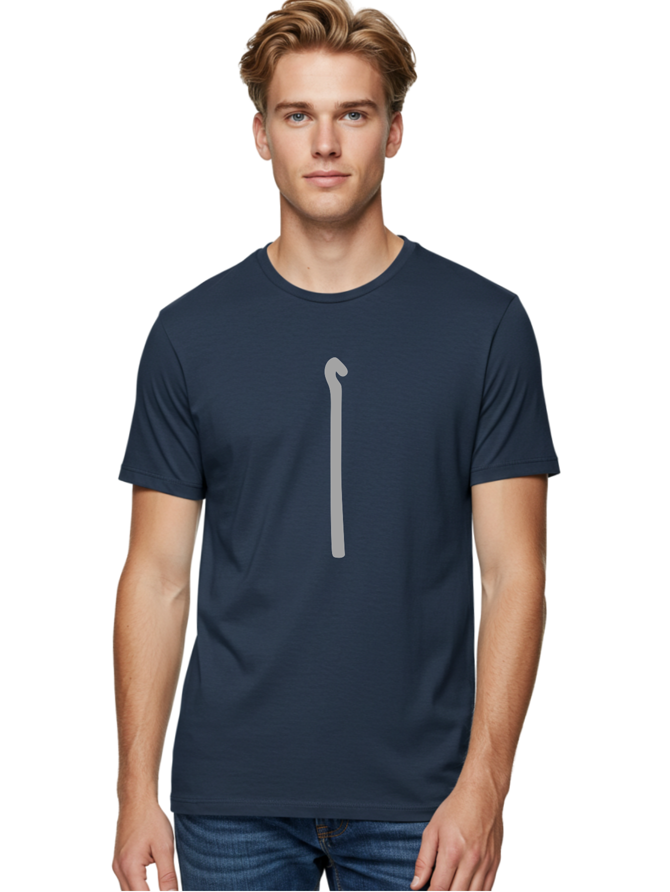 Gray-Walking-Stick Men'S Graphic Tee, 100% Cotton, Comfortable Casual Summer Wear, Machine Washable, Gray Walking Stick, Cane For Mobility, Assistive Device, Walking Aid, Elderly Support, Injury Recovery, Disability Assistance Aac040