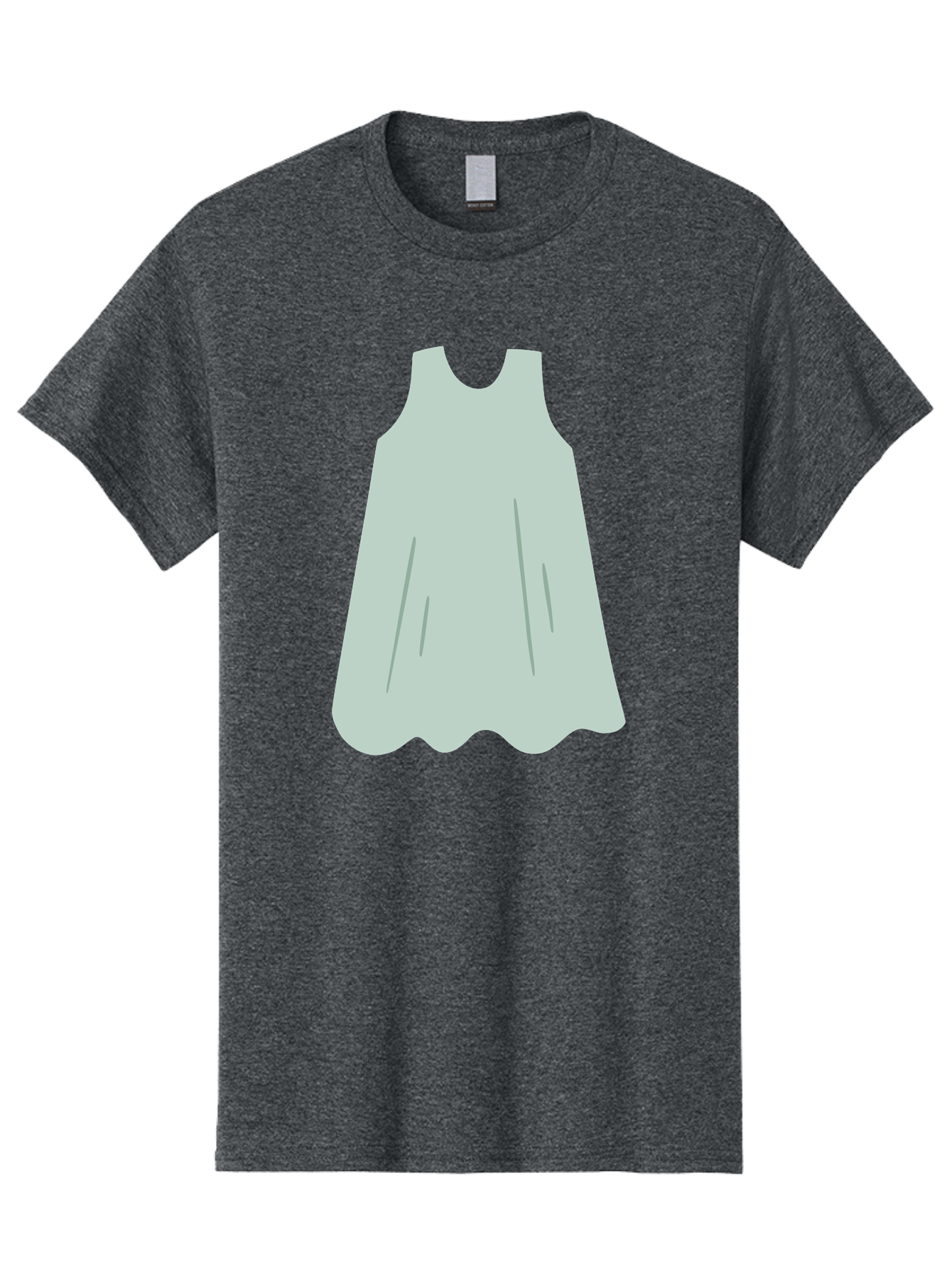 Grey-Dress Men'S Graphic Tee, 100% Cotton, Comfortable Casual Summer Wear, Machine Washable, Simple Dress Design, Sleeveless Dress, A-Line Dress, Grey Clothing, Fashion Illustration, Minimalist Style, Women'S Fashion, Soft Grey Tone, Aac041