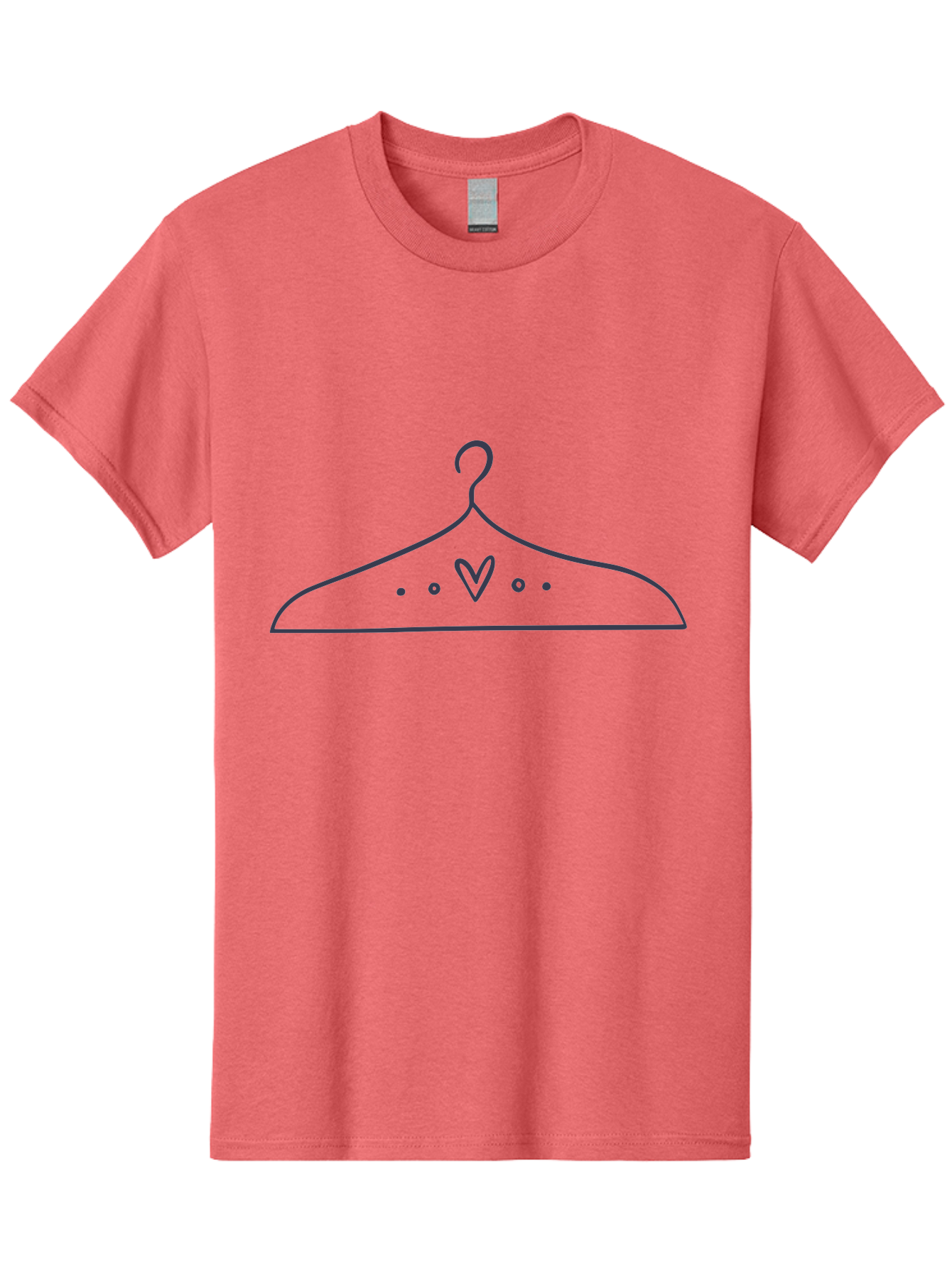 Hanger-With-Heart Men'S Graphic Tee, 100% Cotton, Comfortable Casual Summer Wear, Machine Washable, Clothes Hanger, Minimalist Design, Simple Illustration, Heart Shape, Fashion Accessory, Elegant Simplicity, Wardrobe Essentials Aac045