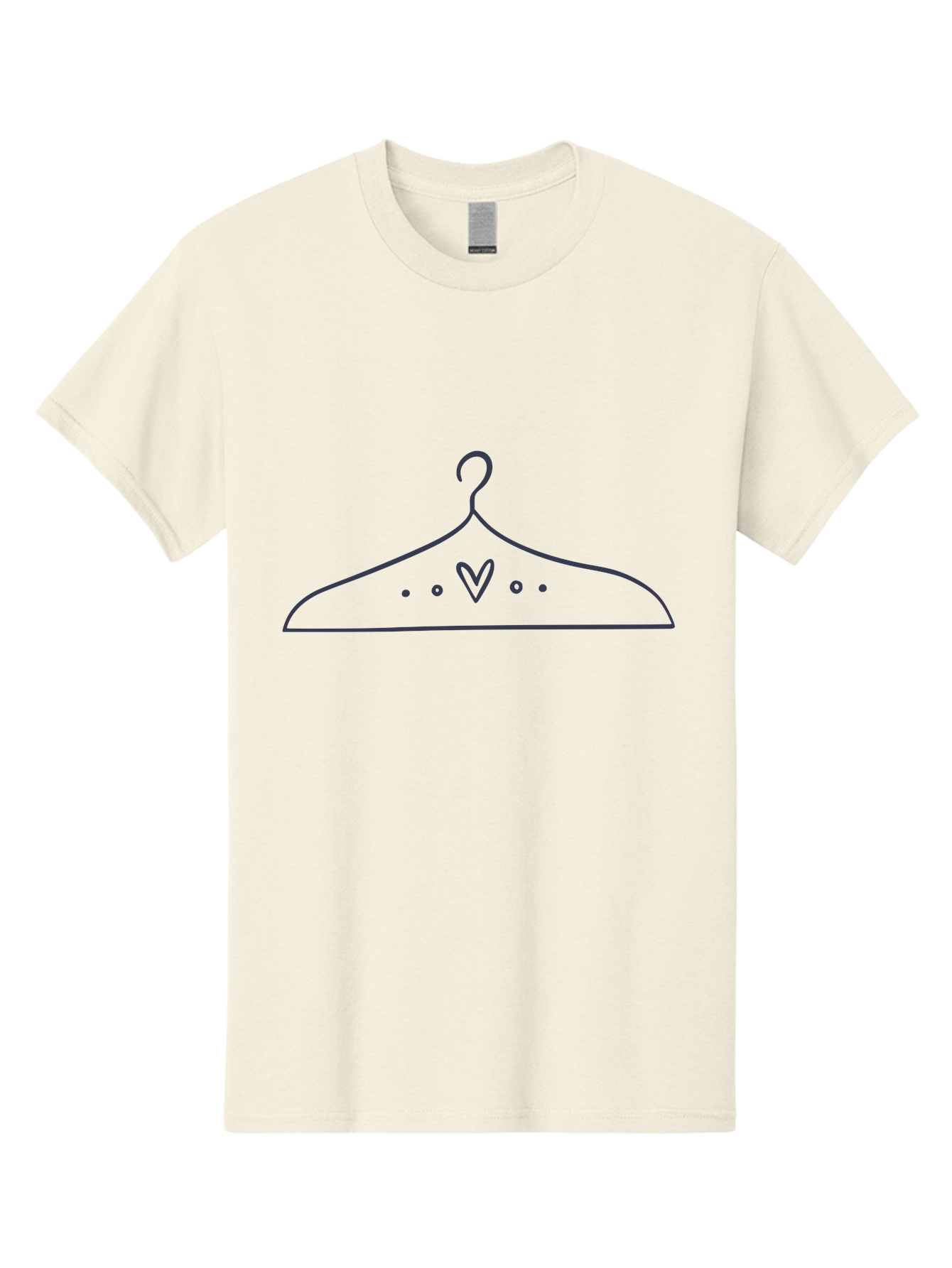 Hanger-With-Heart Men'S Graphic Tee, 100% Cotton, Comfortable Casual Summer Wear, Machine Washable, Clothes Hanger, Minimalist Design, Simple Illustration, Heart Shape, Fashion Accessory, Elegant Simplicity, Wardrobe Essentials Aac045