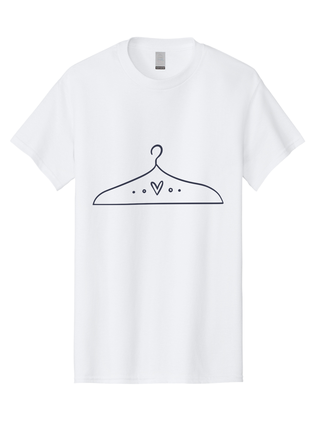 Hanger-With-Heart Men'S Graphic Tee, 100% Cotton, Comfortable Casual Summer Wear, Machine Washable, Clothes Hanger, Minimalist Design, Simple Illustration, Heart Shape, Fashion Accessory, Elegant Simplicity, Wardrobe Essentials Aac045