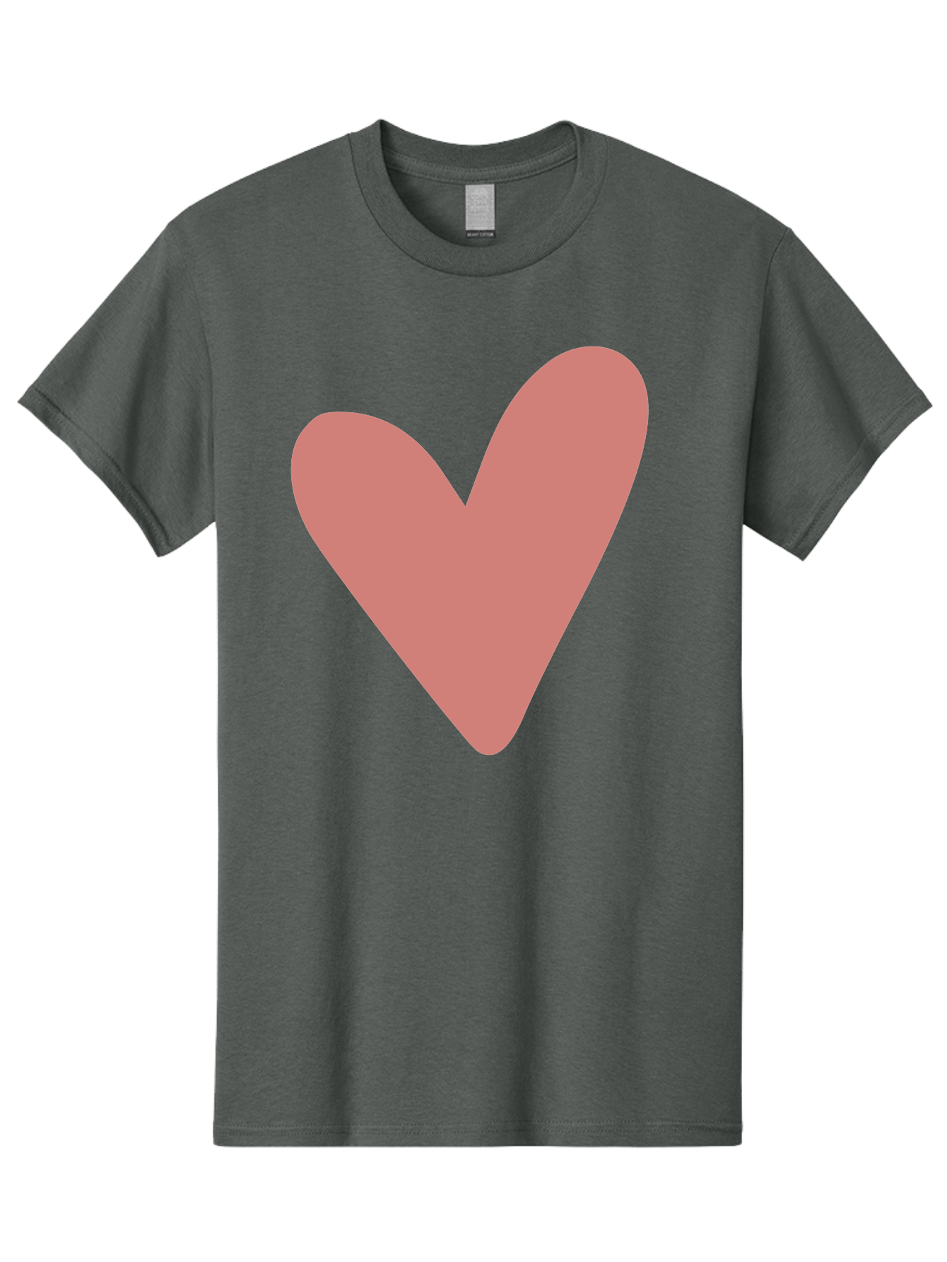 Heart Men'S Graphic Tee, 100% Cotton, Comfortable Casual Summer Wear, Machine Washable, Pink Heart, Love Symbol, Heart Icon, Cute Design, Minimalist Art, Simple Heart, Pink Color, Heart Shape Aac048