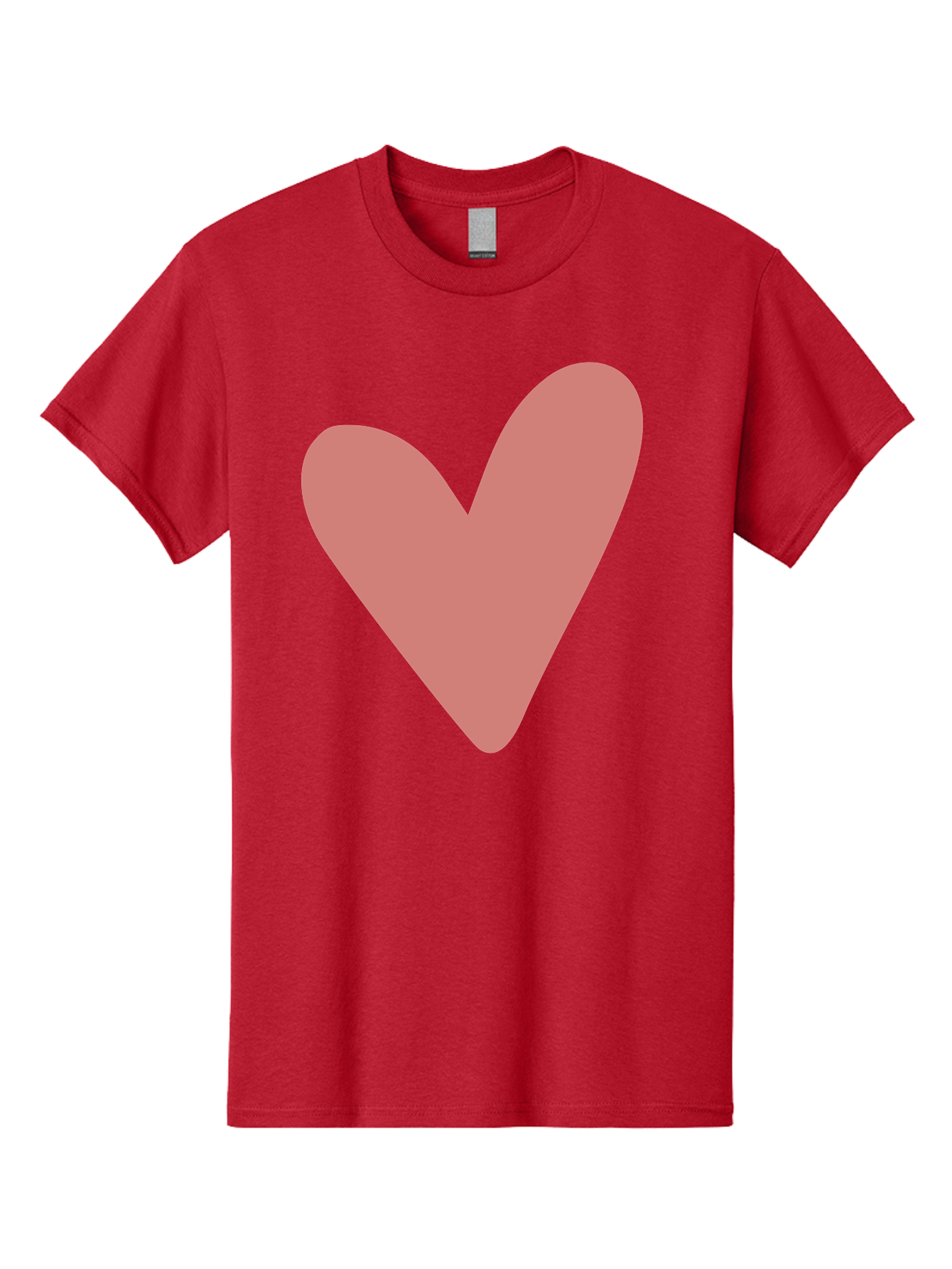 Heart Men'S Graphic Tee, 100% Cotton, Comfortable Casual Summer Wear, Machine Washable, Pink Heart, Love Symbol, Heart Icon, Cute Design, Minimalist Art, Simple Heart, Pink Color, Heart Shape Aac048