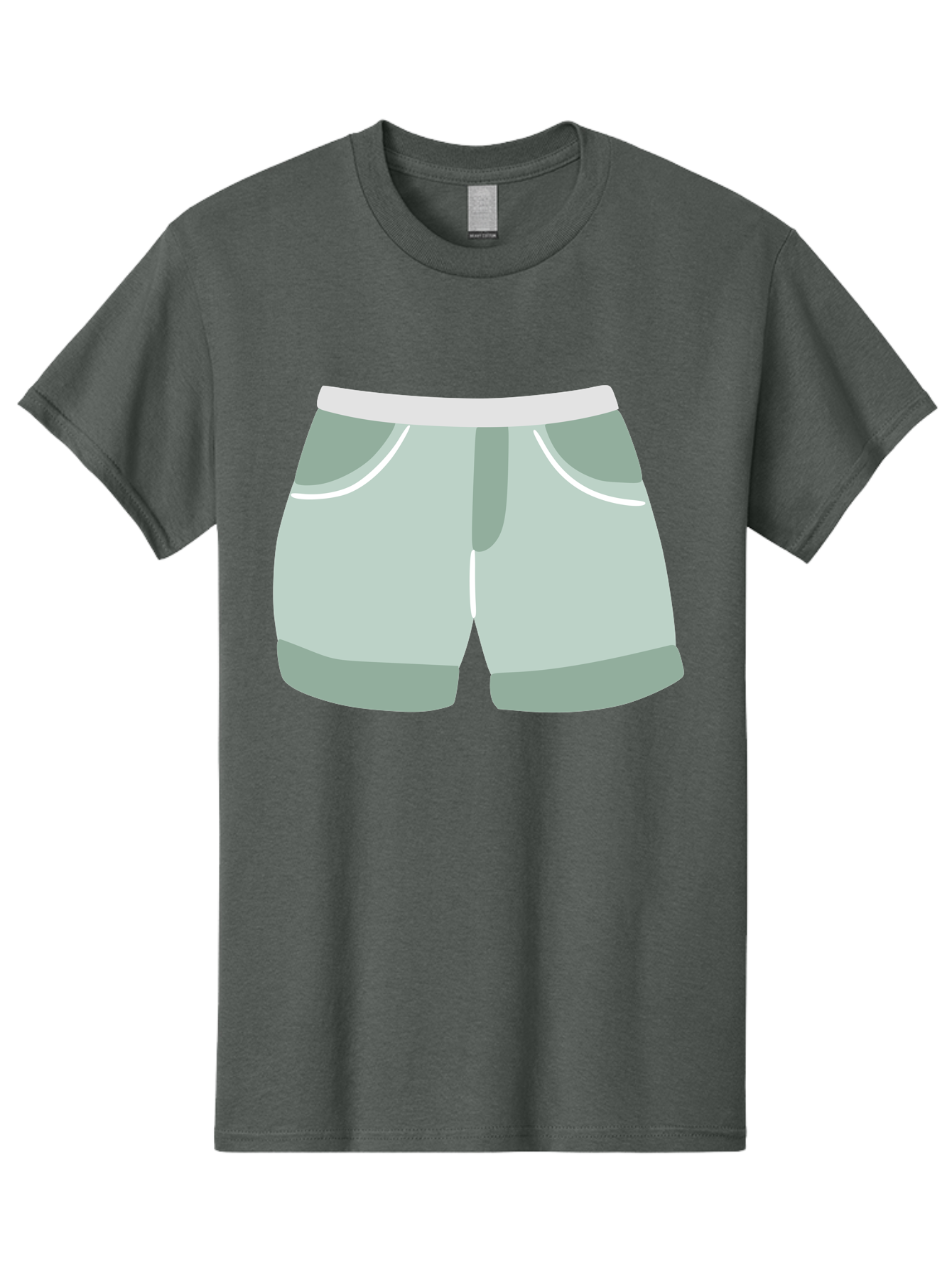 Light-Green-Shorts Men'S Graphic Tee, 100% Cotton, Comfortable Casual Summer Wear, Machine Washable, Men'S Underwear, Boxer Shorts, Comfortable Clothing, Casual Wear, Relaxed Fit, Simple Design, Gray Color Aac053