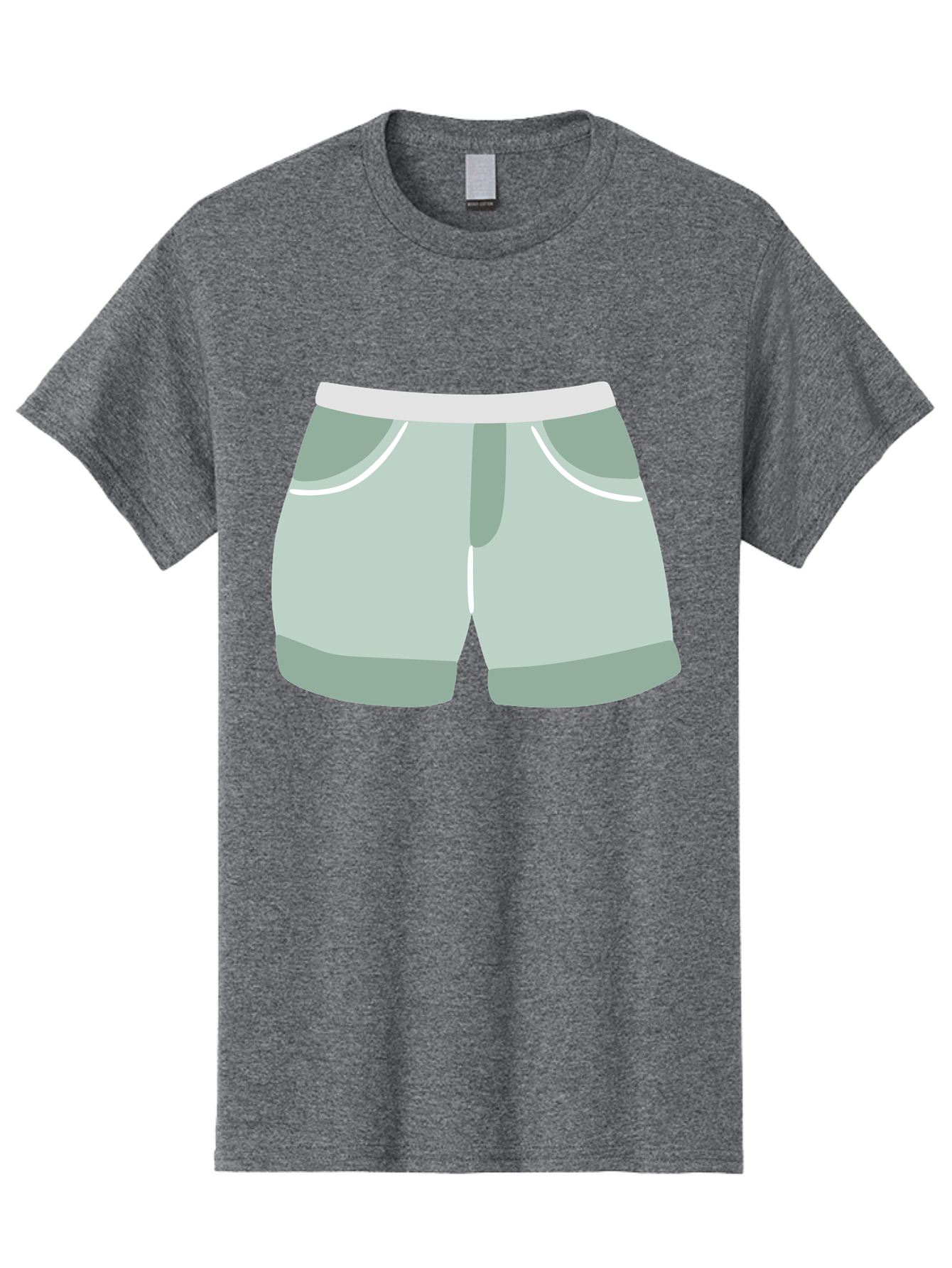 Light-Green-Shorts Men'S Graphic Tee, 100% Cotton, Comfortable Casual Summer Wear, Machine Washable, Men'S Underwear, Boxer Shorts, Comfortable Clothing, Casual Wear, Relaxed Fit, Simple Design, Gray Color Aac053
