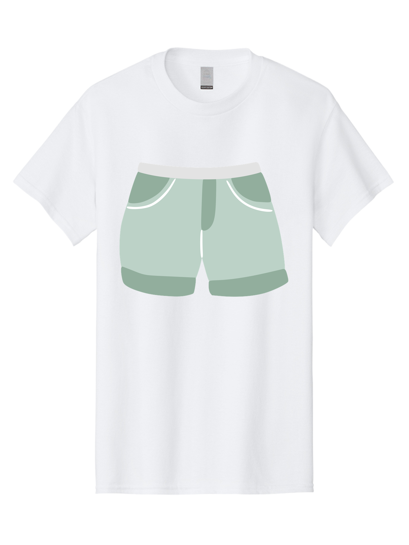 Light-Green-Shorts Men'S Graphic Tee, 100% Cotton, Comfortable Casual Summer Wear, Machine Washable, Men'S Underwear, Boxer Shorts, Comfortable Clothing, Casual Wear, Relaxed Fit, Simple Design, Gray Color Aac053