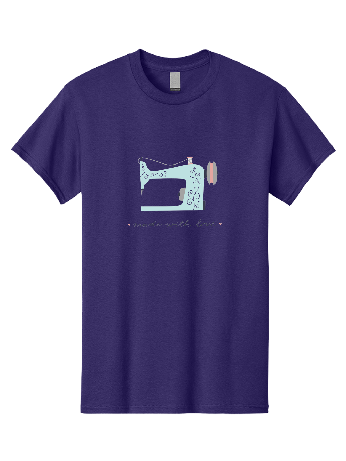 Made-With-Love-1 Men'S Graphic Tee, 100% Cotton, Comfortable Casual Summer Wear, Machine Washable, Vintage Sewing Machine, Handmade With Love, Sewing, Embroidery, Craft, Diy, Tailoring, Fashion Design Aac054