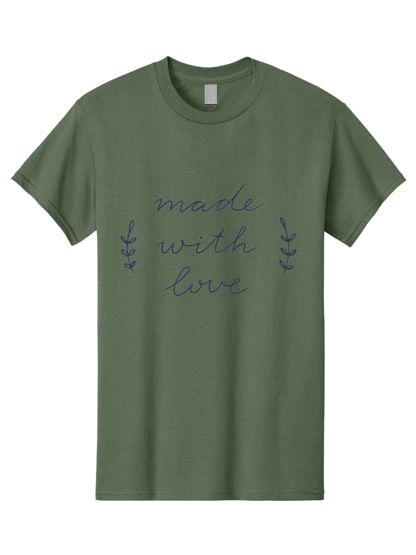 Made-With-Love Men'S Graphic Tee, 100% Cotton, Comfortable Casual Summer Wear, Machine Washable, Handwritten Typography, Love Message, Decorative Elements, Floral Motifs, Heartwarming Quote, Craftsmanship, Handmade Label Aac056