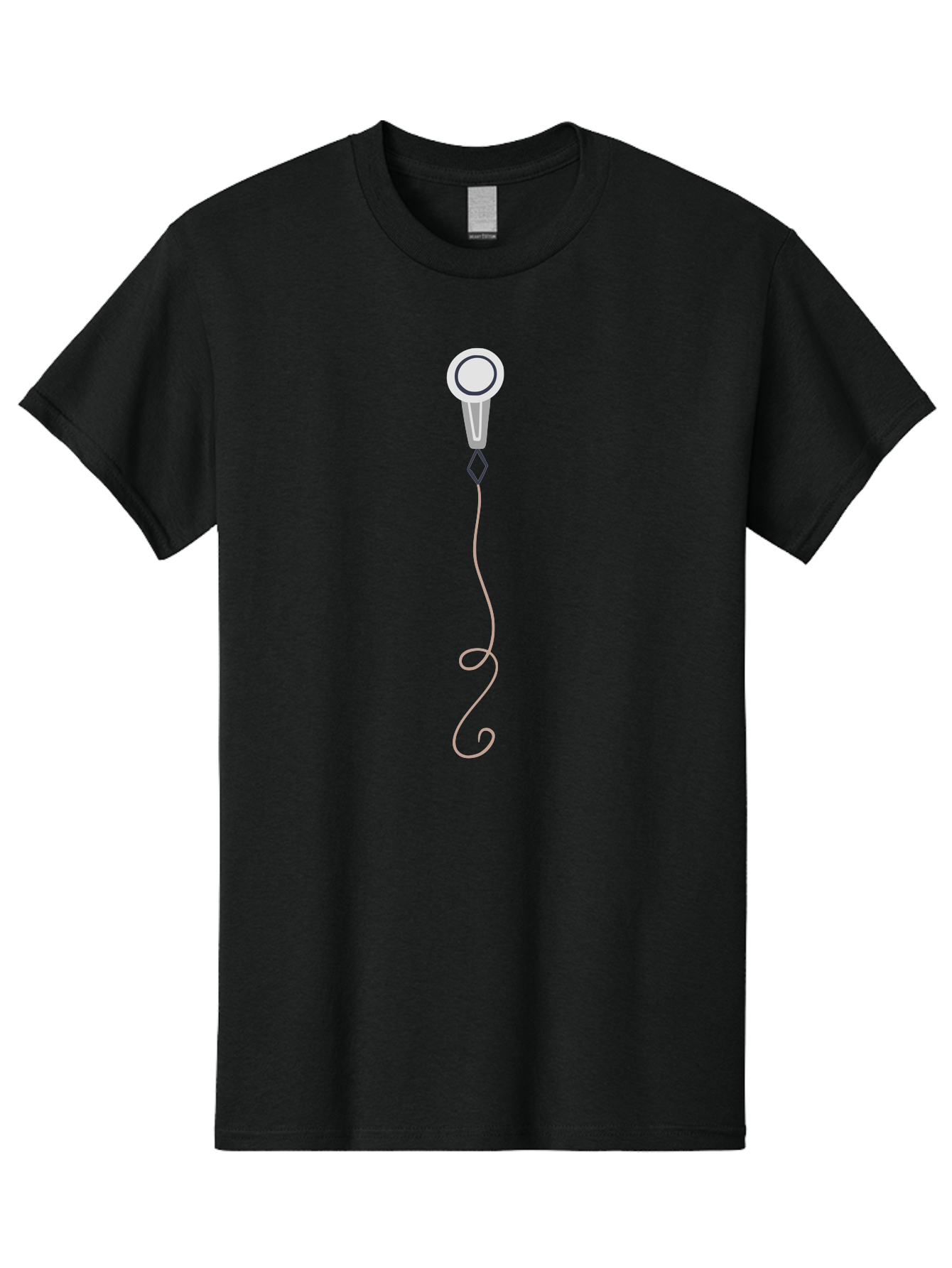 Microphone Men'S Graphic Tee, 100% Cotton, Comfortable Casual Summer Wear, Machine Washable, Simple Microphone, Modern Design, Minimalist Style, Wired Mic, Singing, Music Performance, Audio Equipment, Cartoon Illustration, Simple Shapes Aac057