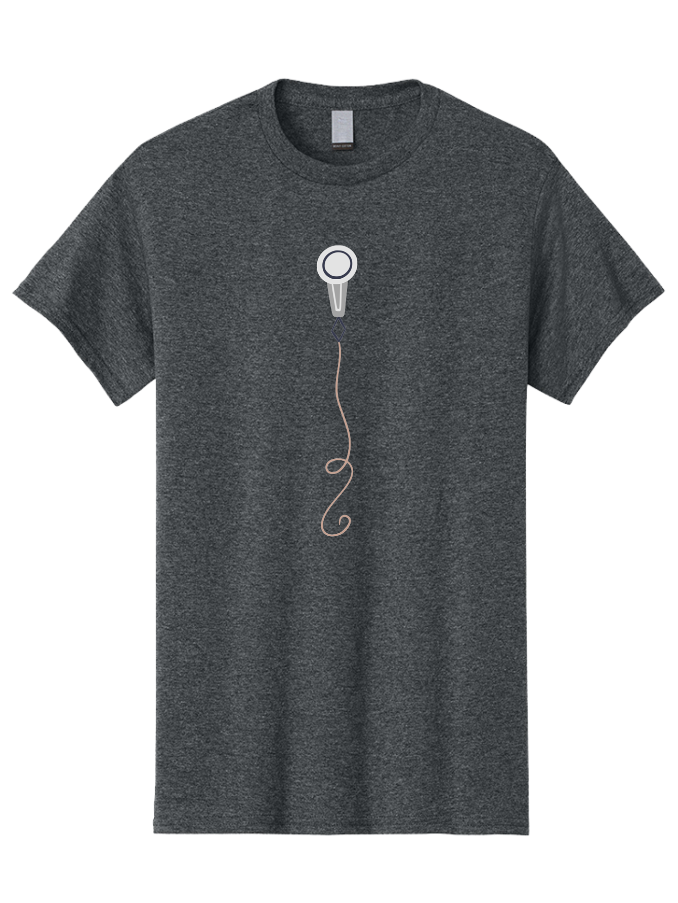 Microphone Men'S Graphic Tee, 100% Cotton, Comfortable Casual Summer Wear, Machine Washable, Simple Microphone, Modern Design, Minimalist Style, Wired Mic, Singing, Music Performance, Audio Equipment, Cartoon Illustration, Simple Shapes Aac057