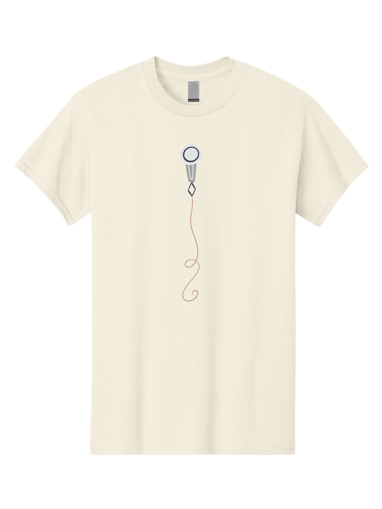 Microphone Men'S Graphic Tee, 100% Cotton, Comfortable Casual Summer Wear, Machine Washable, Simple Microphone, Modern Design, Minimalist Style, Wired Mic, Singing, Music Performance, Audio Equipment, Cartoon Illustration, Simple Shapes Aac057
