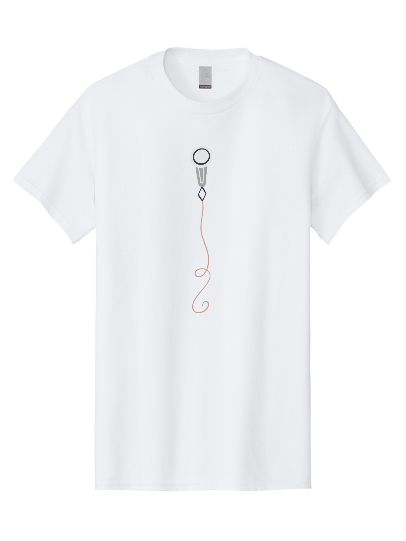 Microphone Men'S Graphic Tee, 100% Cotton, Comfortable Casual Summer Wear, Machine Washable, Simple Microphone, Modern Design, Minimalist Style, Wired Mic, Singing, Music Performance, Audio Equipment, Cartoon Illustration, Simple Shapes Aac057