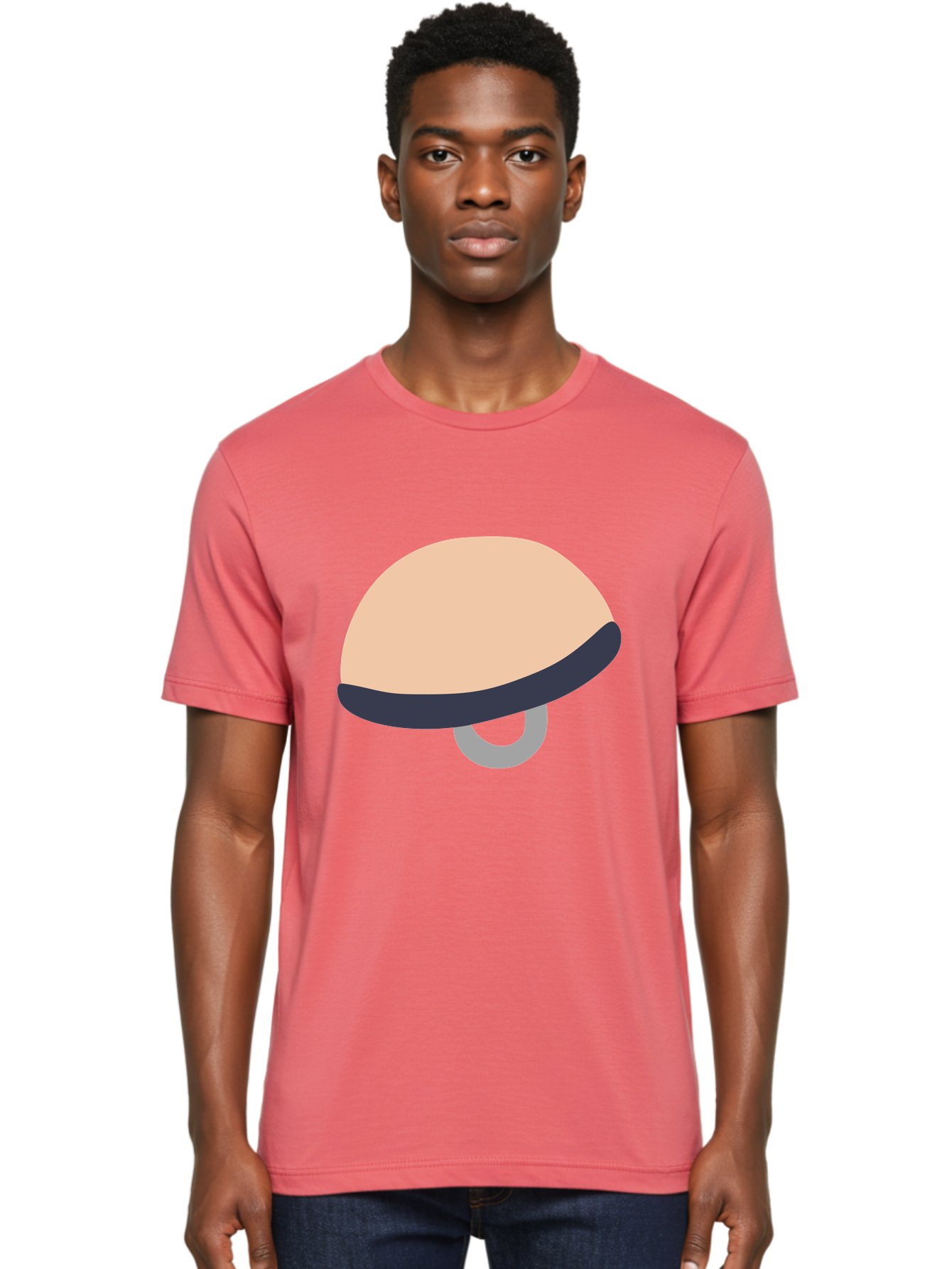 Mushroom Men'S Graphic Tee, 100% Cotton, Comfortable Casual Summer Wear, Machine Washable, Bicycle Seat, Bike Accessories, Cycling Equipment, Saddle Design, Bike Parts, Cycling Gear, Bicycle Component Aac058